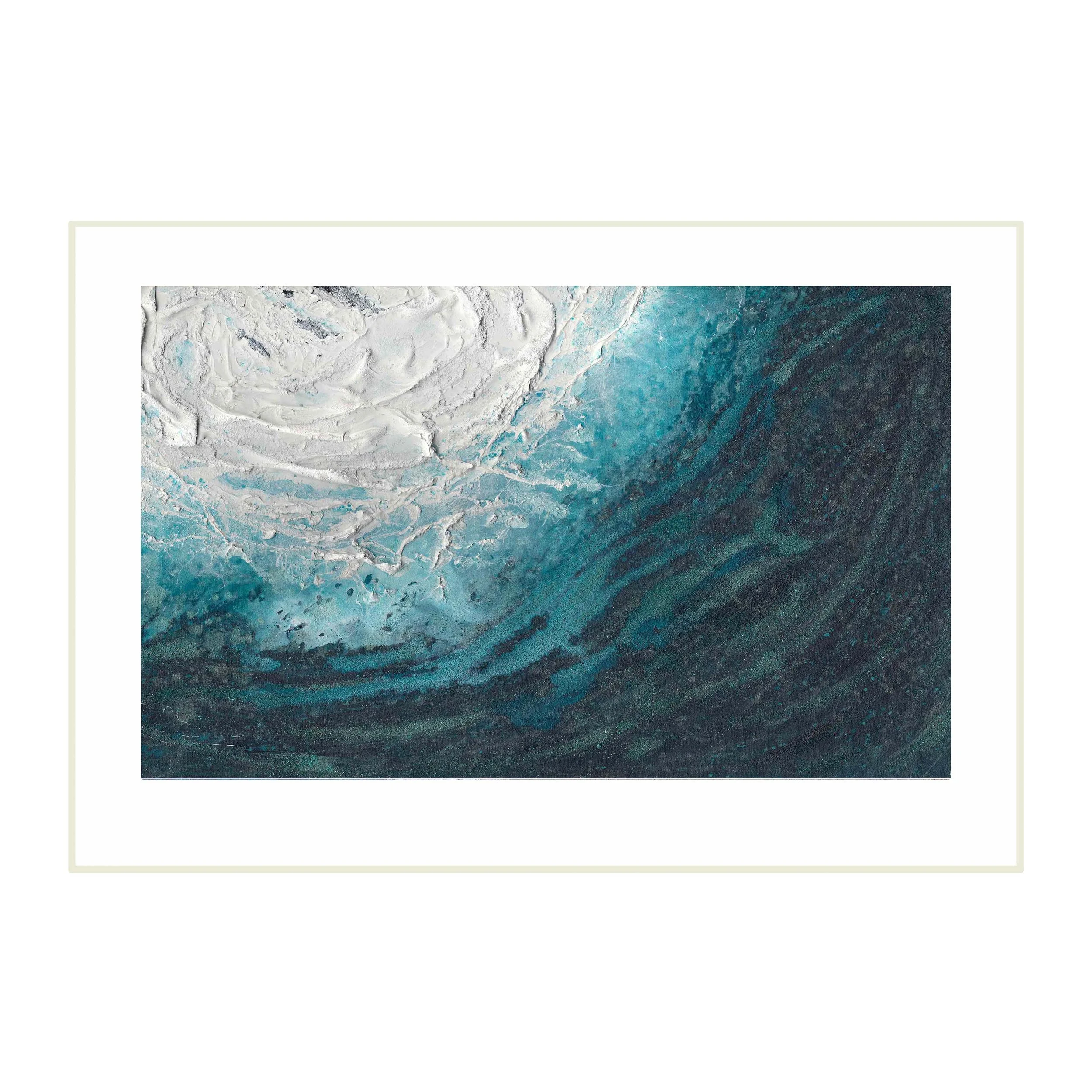 Fistral Flow art print by Gemma Lessinger — swell and light on the water at Fistral Beach, Newquay, Cornwall