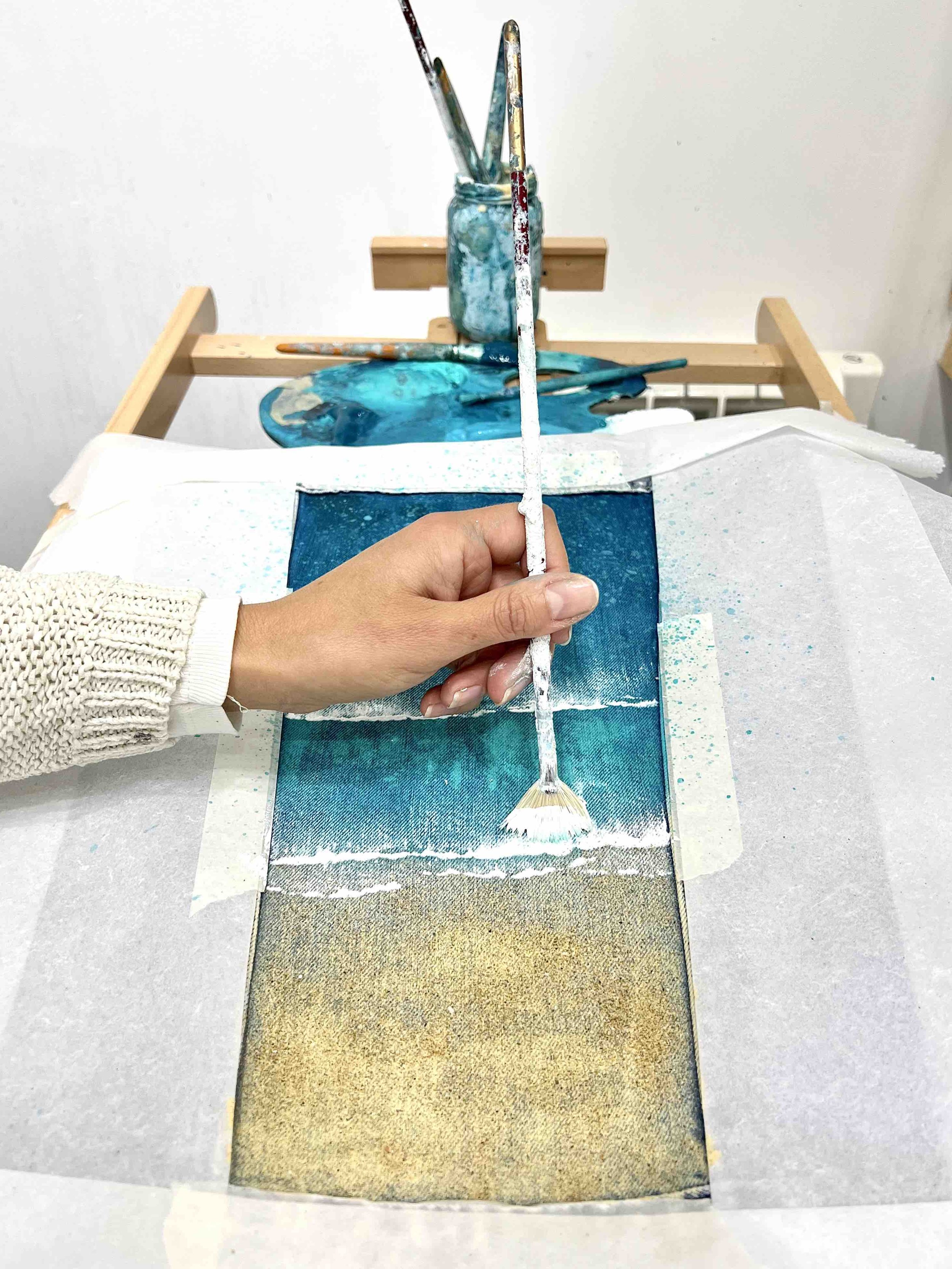 Jacket being painted in studio.jpg