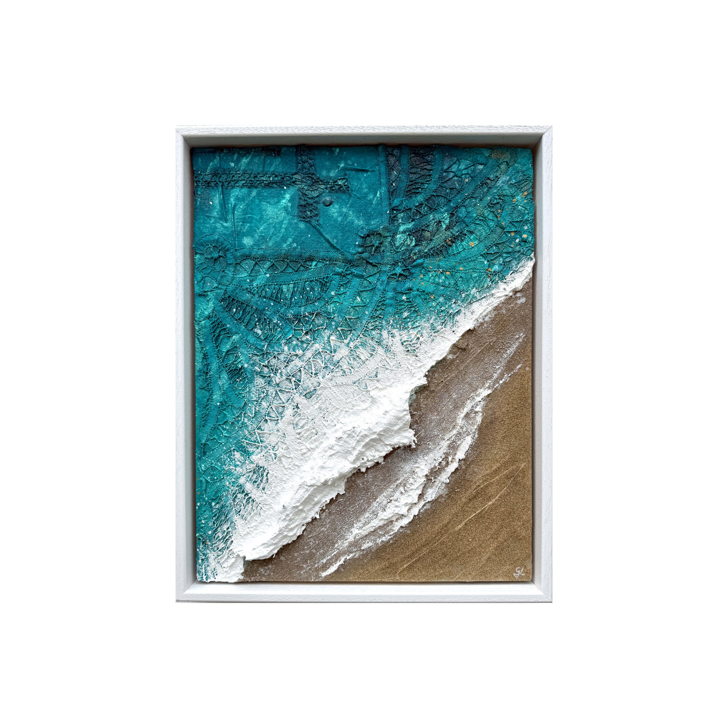 ‘Woven in the Waves I – Porthmeor, St Ives’ Original Textured Painting