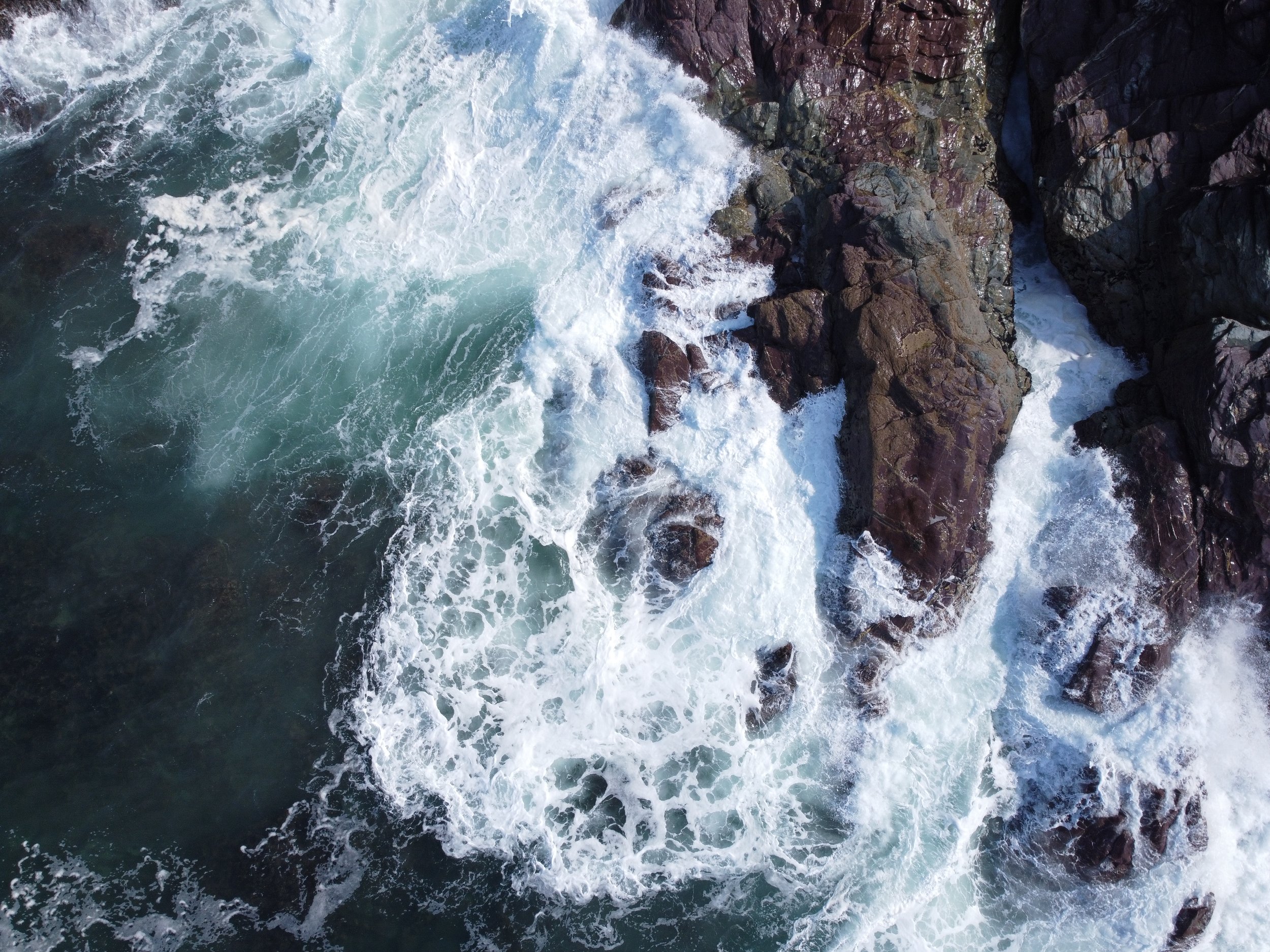 Drone photo taken at Polzeath for painting research
