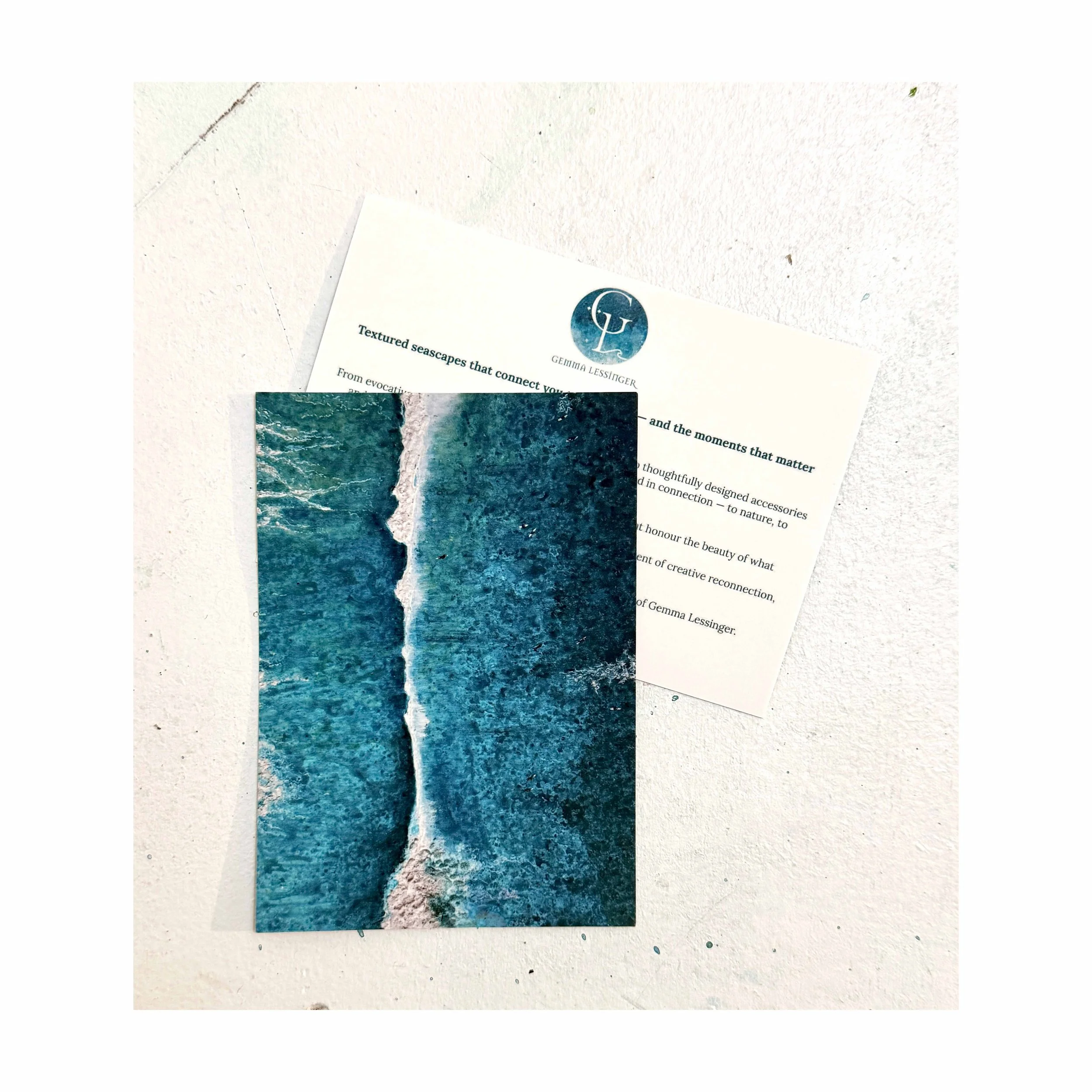 A6 Cornwall coastal art postcard by Gemma Lessinger