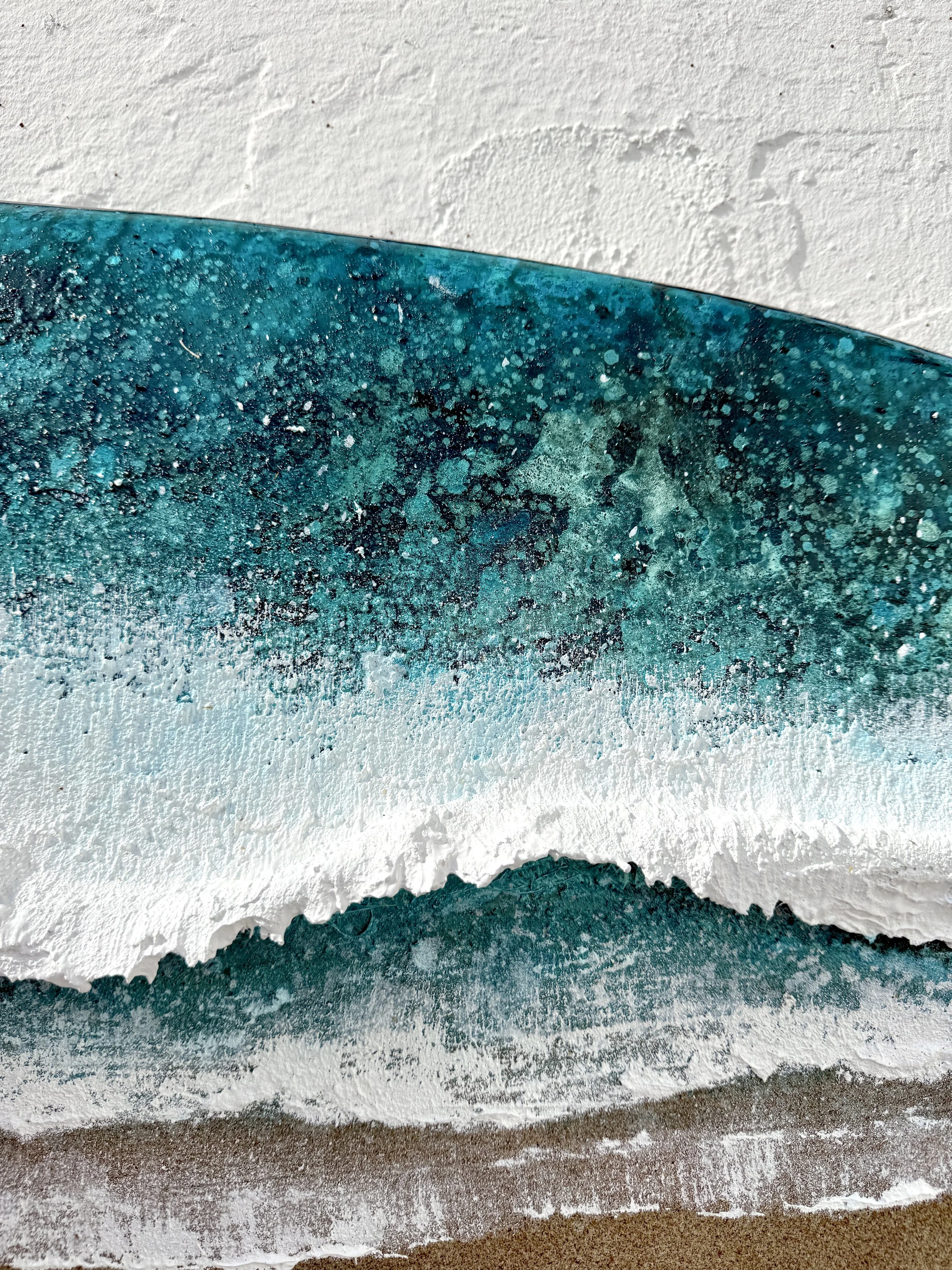 Fistral Surf surfboard painting showing colour tones across full length