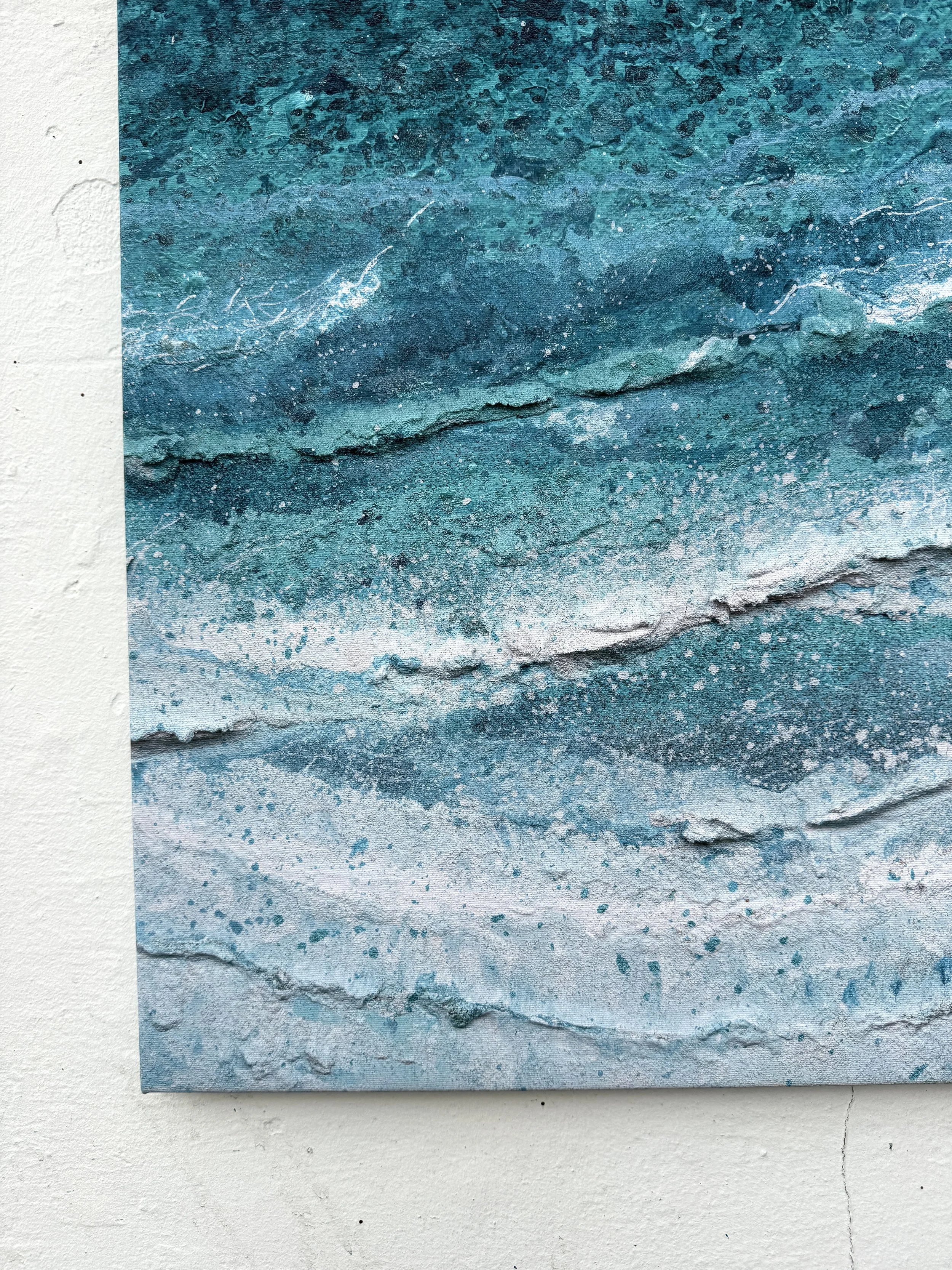 Close-up of the printed white water texture on the White Water at Fistral canvas