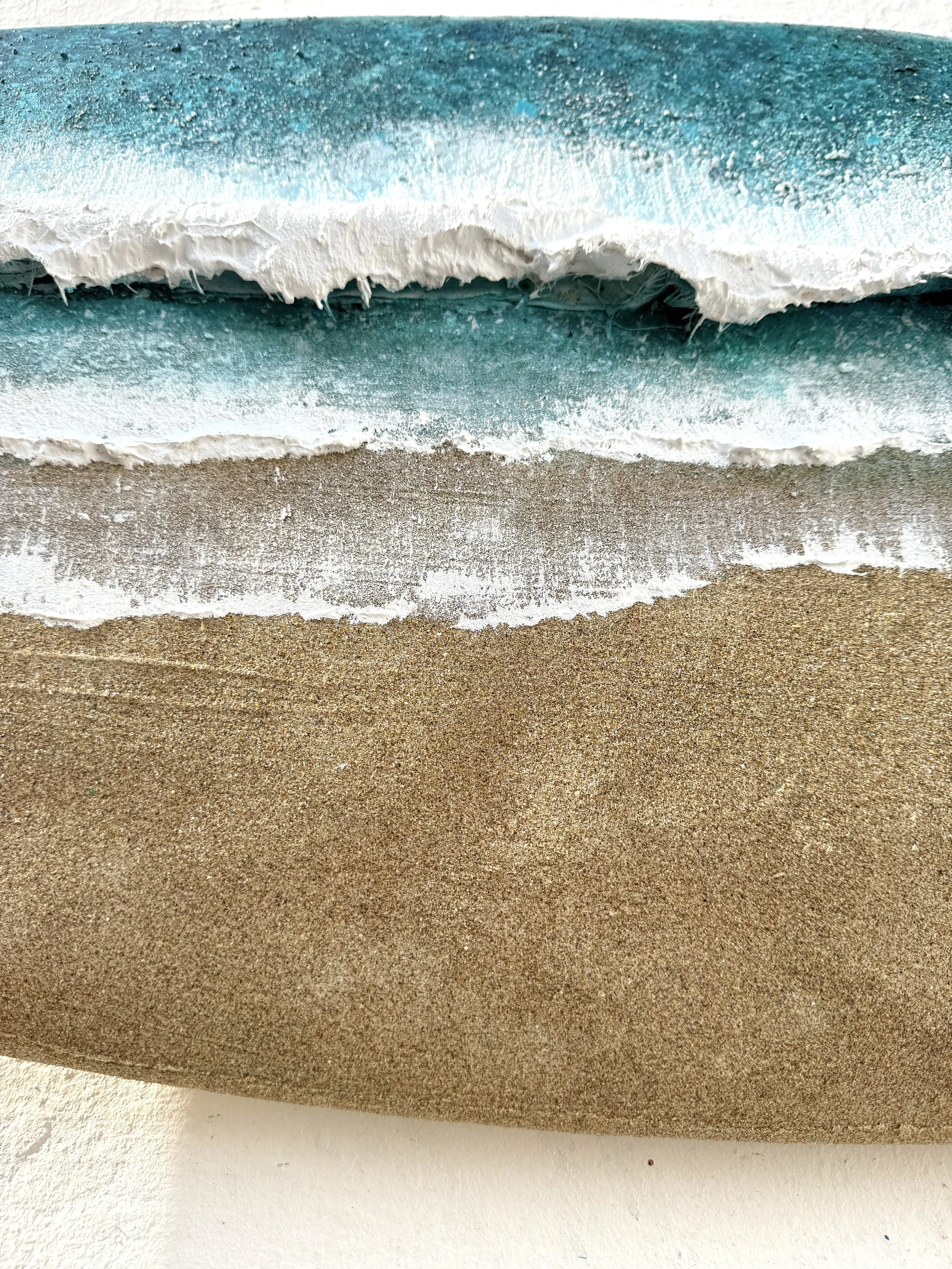 Close-up of Fistral beach sand detail in Fistral Surf surfboard painting