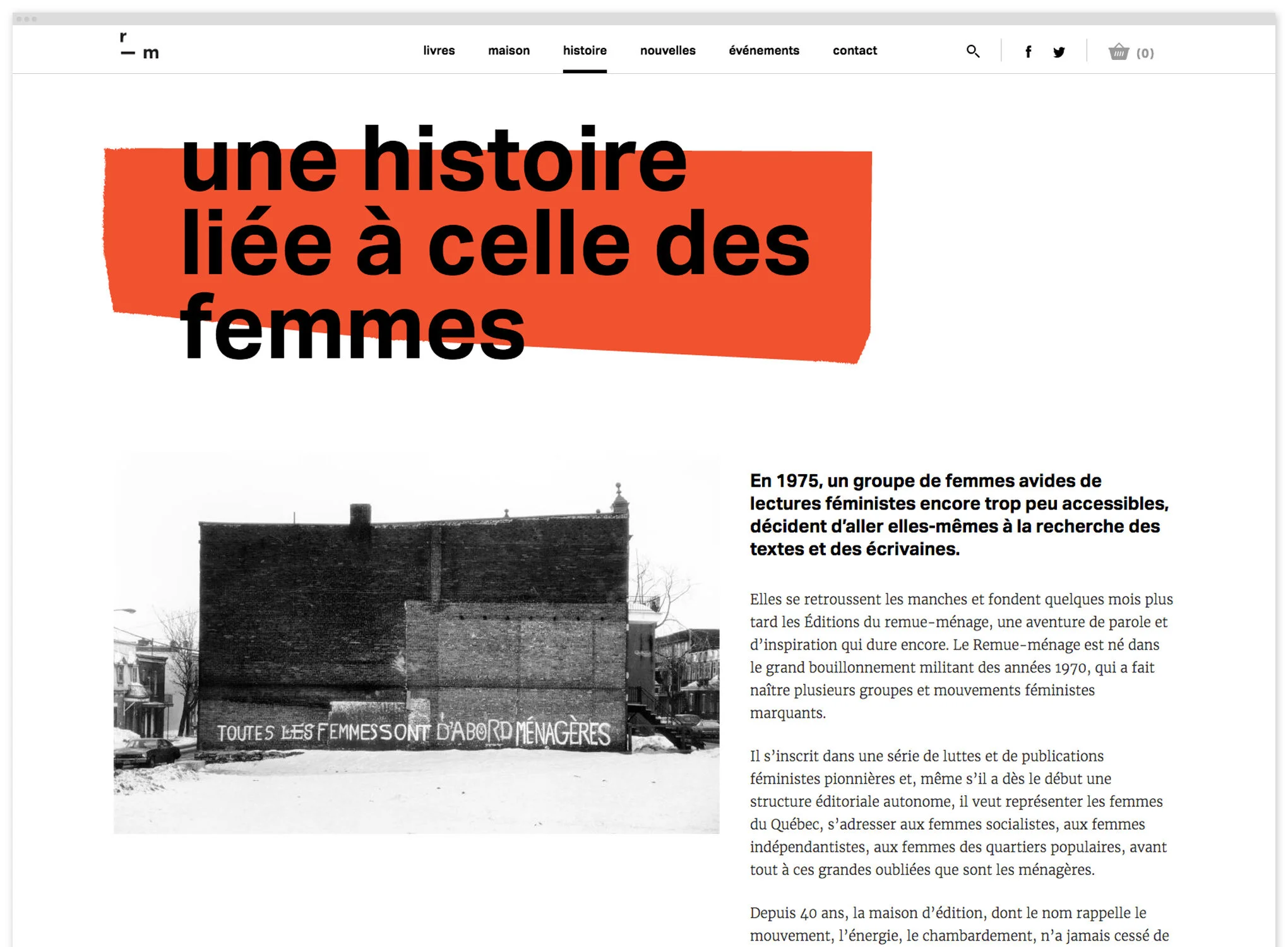 Editions Remue Menage Website