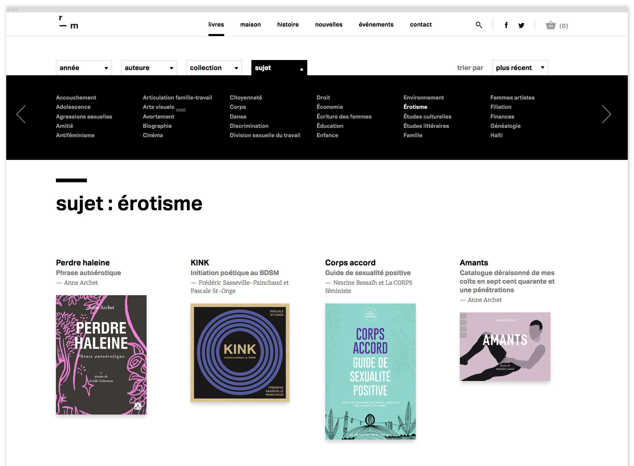 Editions Remue Menage Website