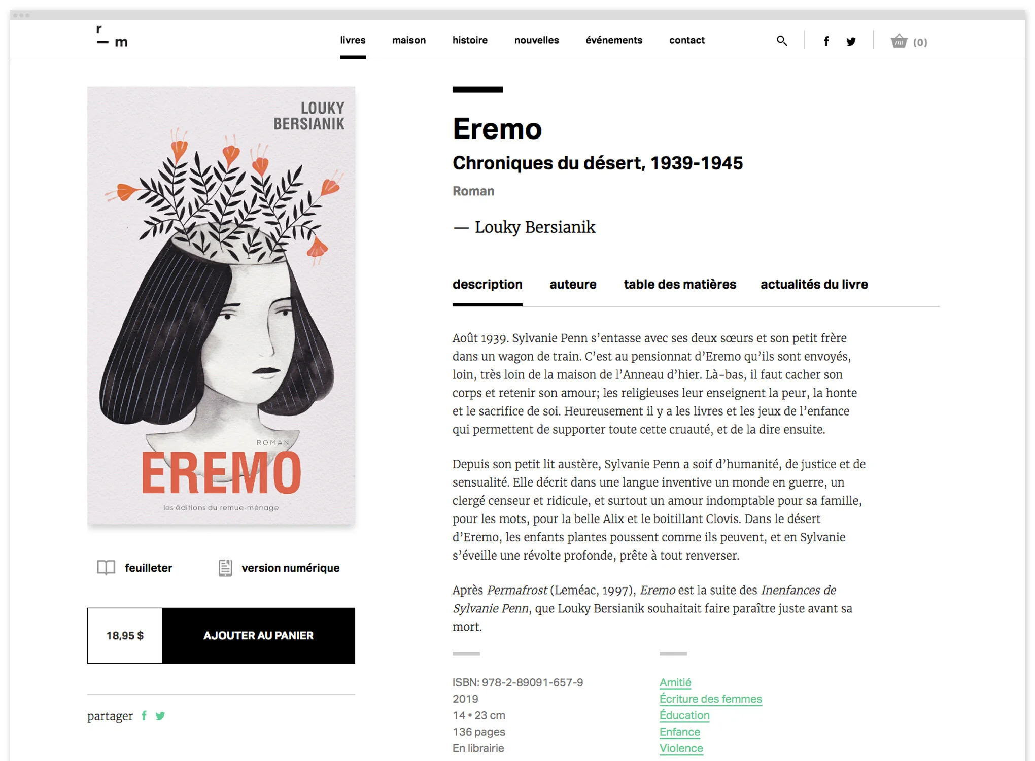 Editions Remue Menage Website