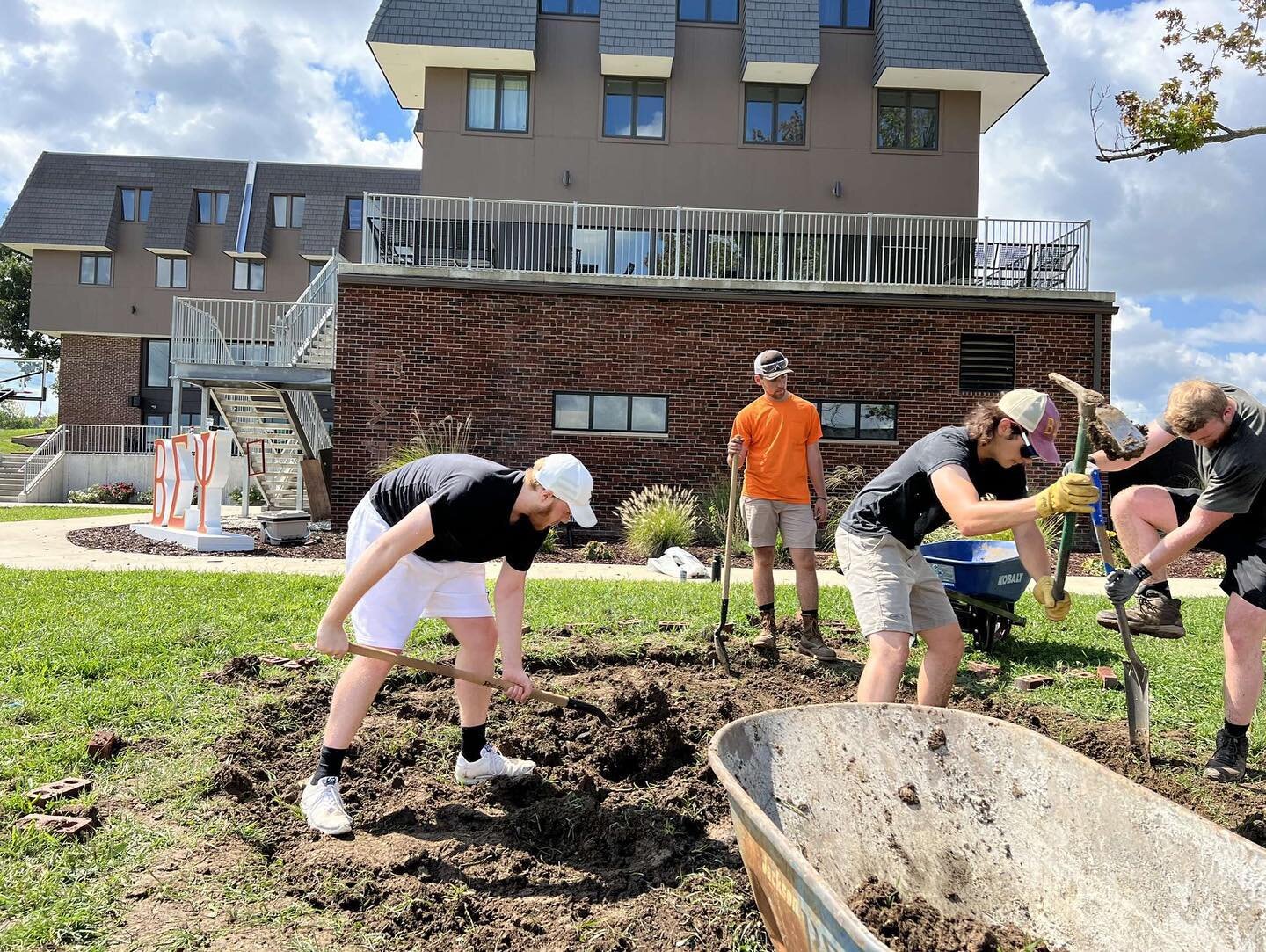 The ETA boys had a busy Saturday making a fire pit and engineering our Greek Week chariot ⛏🪚🔥