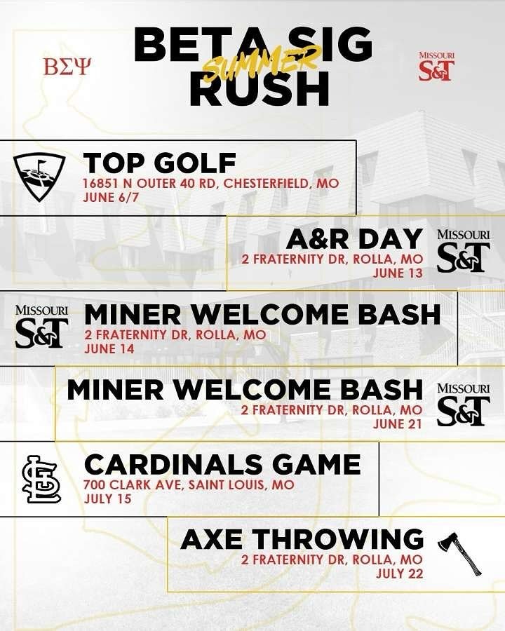 Join Beta Sigma Psi this summer for our upcoming Rush events! If you&rsquo;re interested in the fraternity, reach out to and meet the brothers.

#christianfraternity #bravemansociety #betasigmapsi #betasig #rush