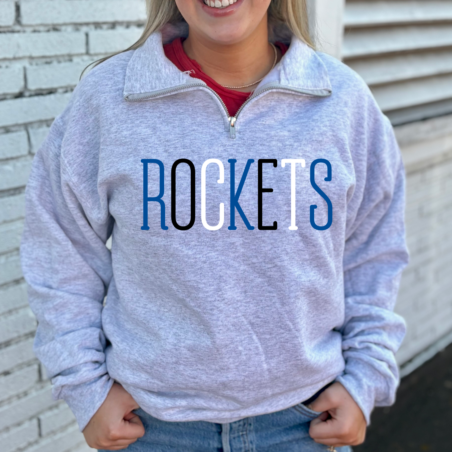 ROCKETS MULTI COLOR QUARTER ZIP
