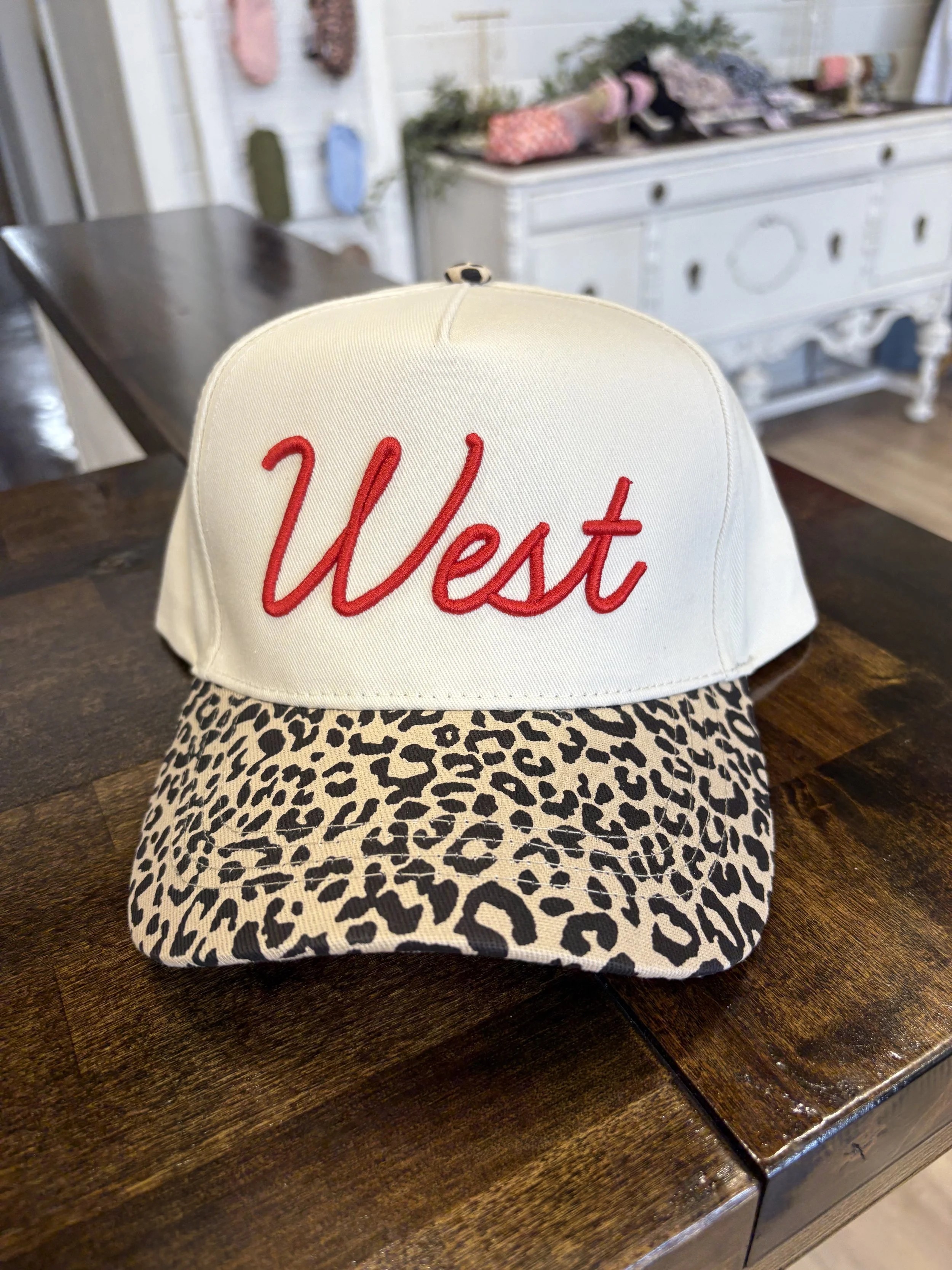WEST DAINTY SCRIPT 3D DIGI CHEETAH CAP - RED
