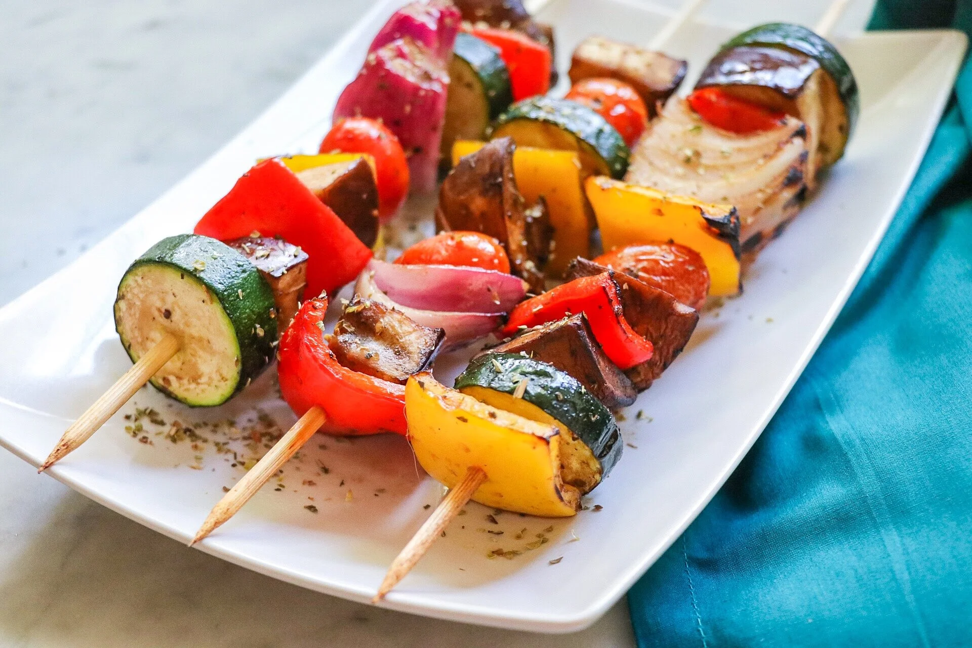 Grilled Vegetable Kabobs Grilled Kebab Recipe Mediterranean