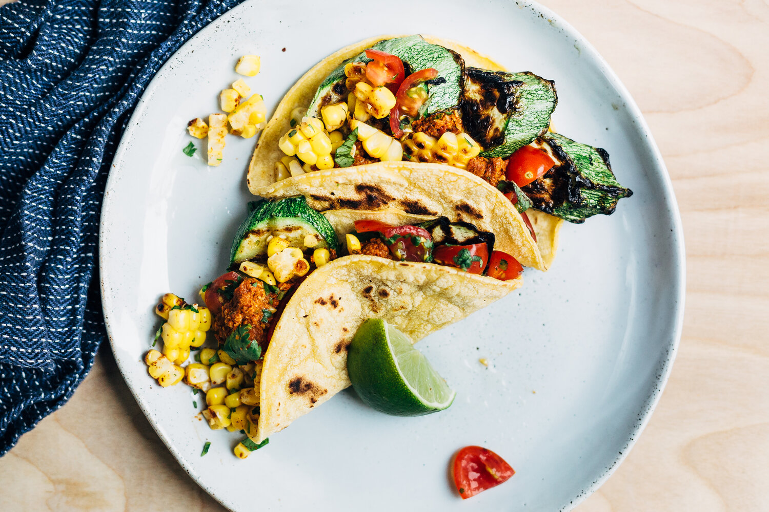 Grilled Zucchini and Corn Tacos with Plant-Based Chorizo Recipe ...