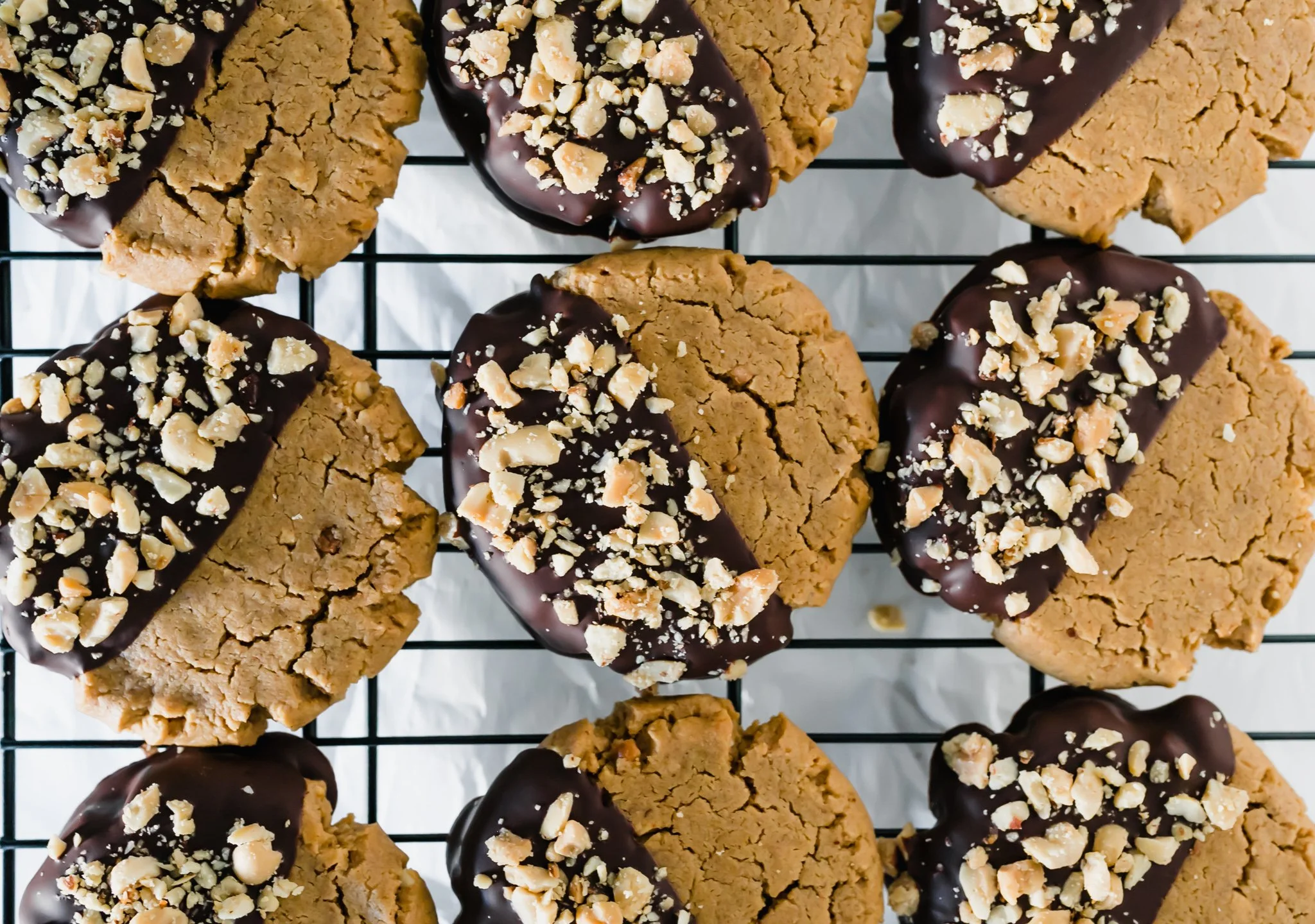 Peanut Butter Chocolate Dipped Cookies