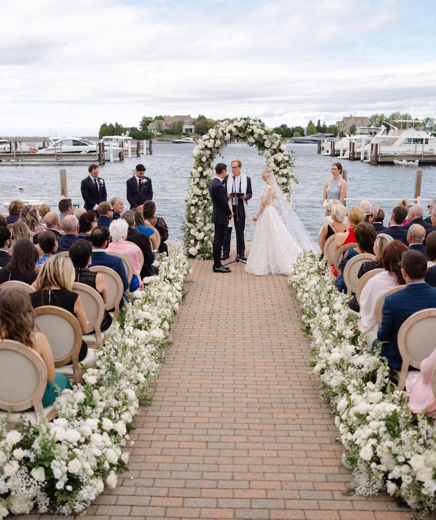 One of a kind ceremony location at Bay Harbor Yacht Club.