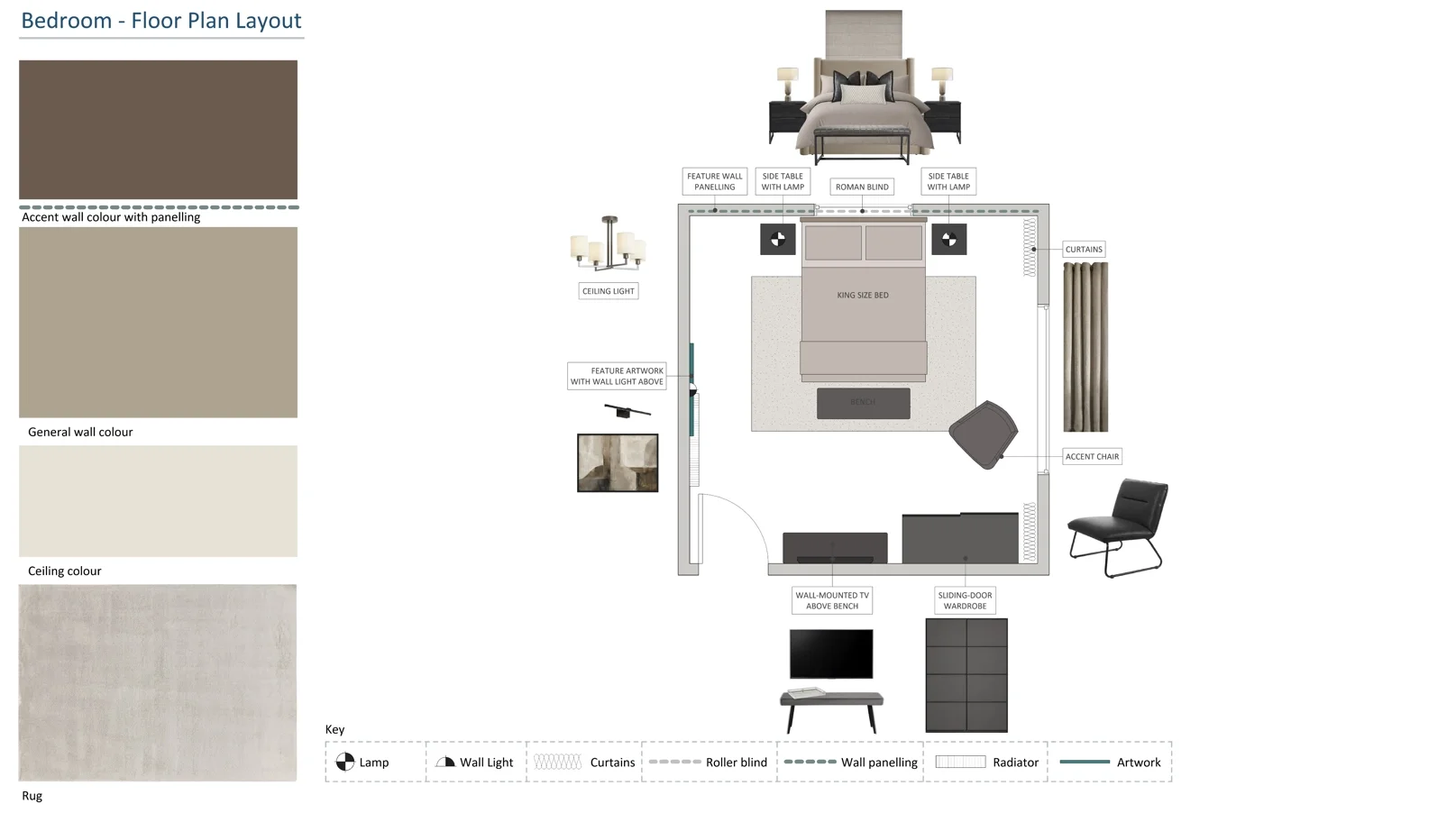 Bold bedroom layout