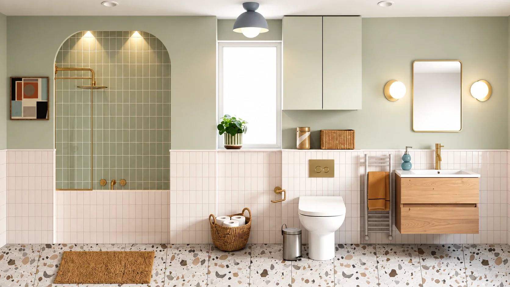 Mid-century inspired bathroom