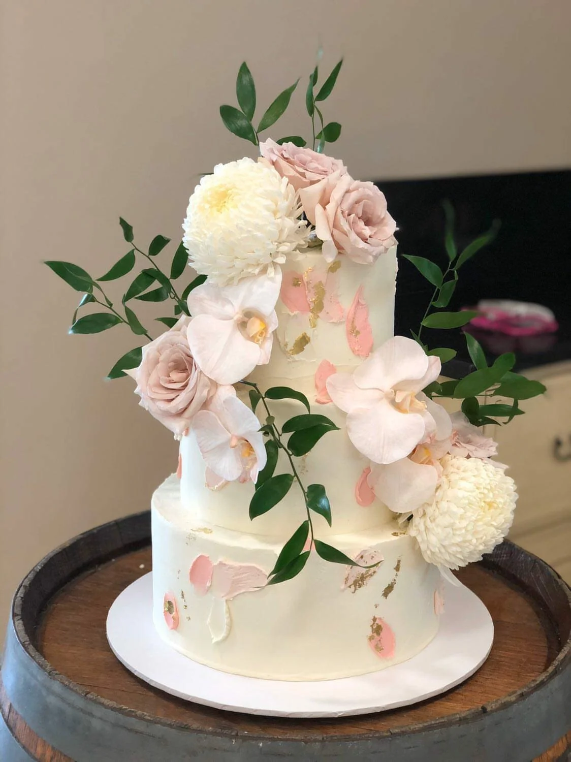 3 tier with textured ganache finish