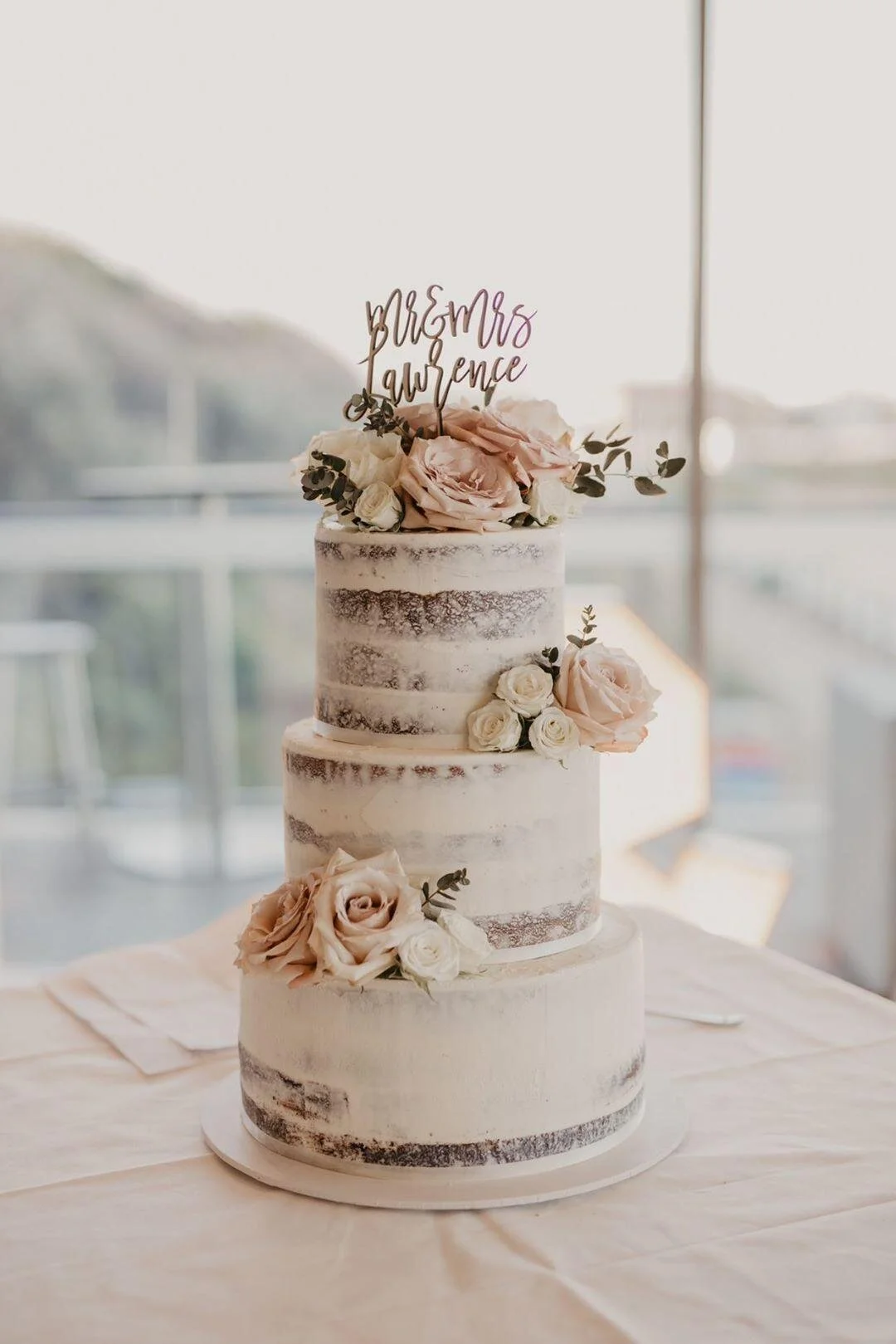 Newcastle Seminaked cake wedding cake