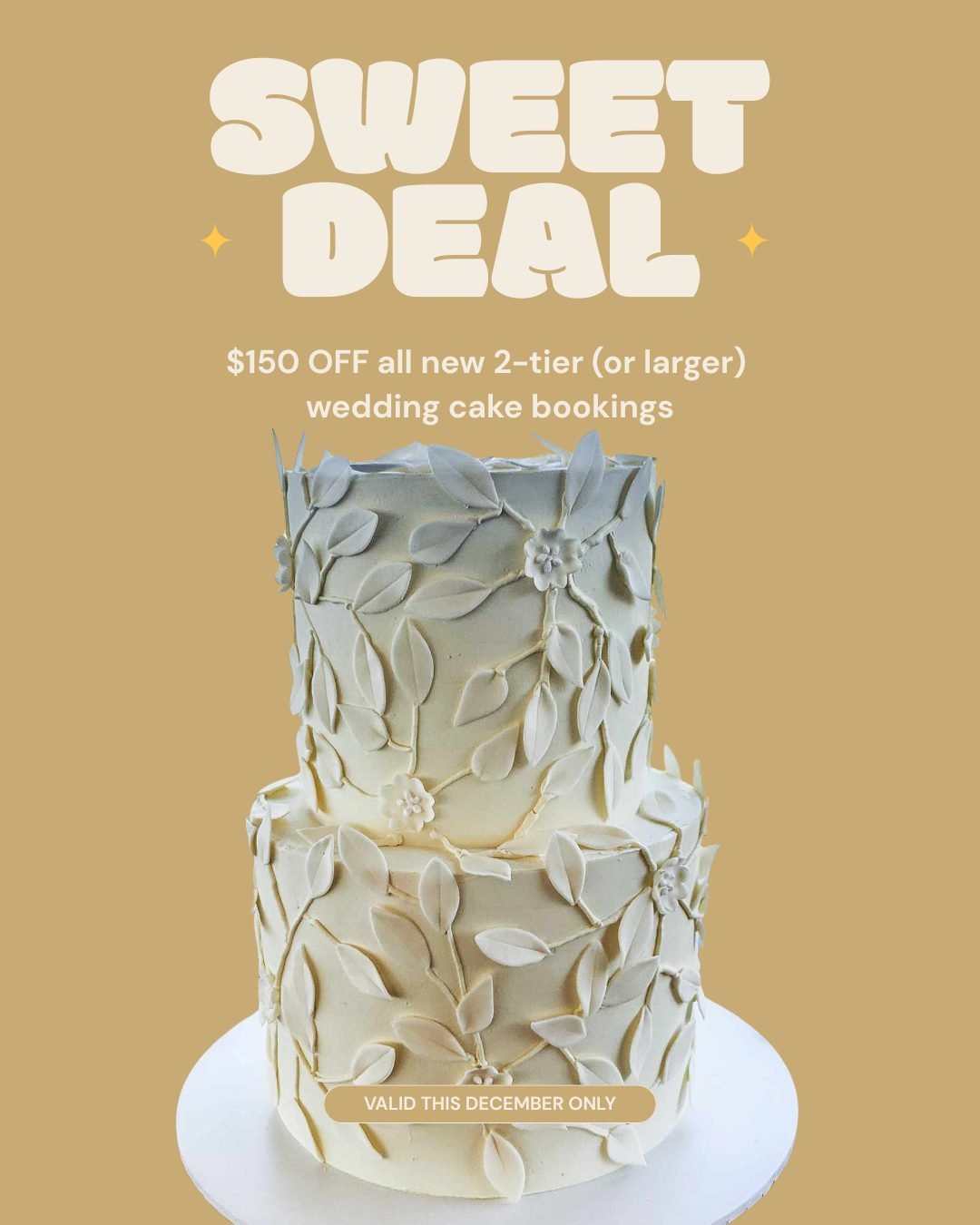 Thinking about your 2026 wedding cake? This is your sign. ✨

🎂 $150 OFF all new 2-tier (or larger) wedding cake quotes.
🗓️ Valid this December only.
💌 Enquire now via the website

#dragonflycakes #huntervalleywedding #huntervalleyweddingcake #wedd