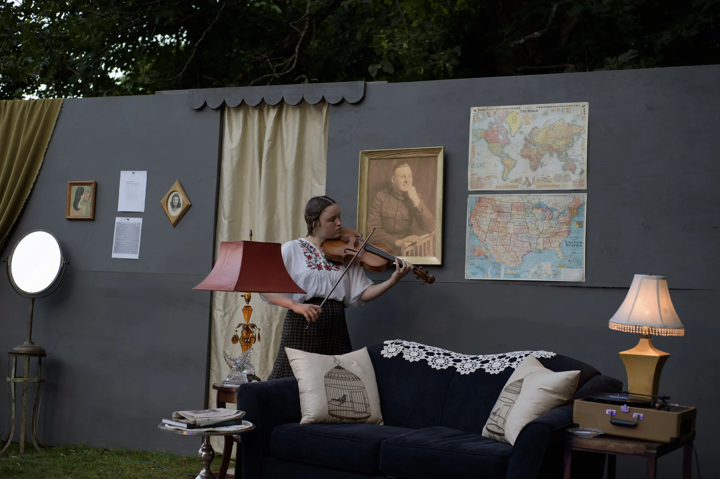 Playing music for a theatrical production of The Glass Menagerie by Tennessee Williams, directed by Cole Seitz, 2021 photo: Oliver Kress