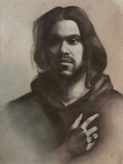 "Classmate",  Charcoal on Paper, 18" x 24"