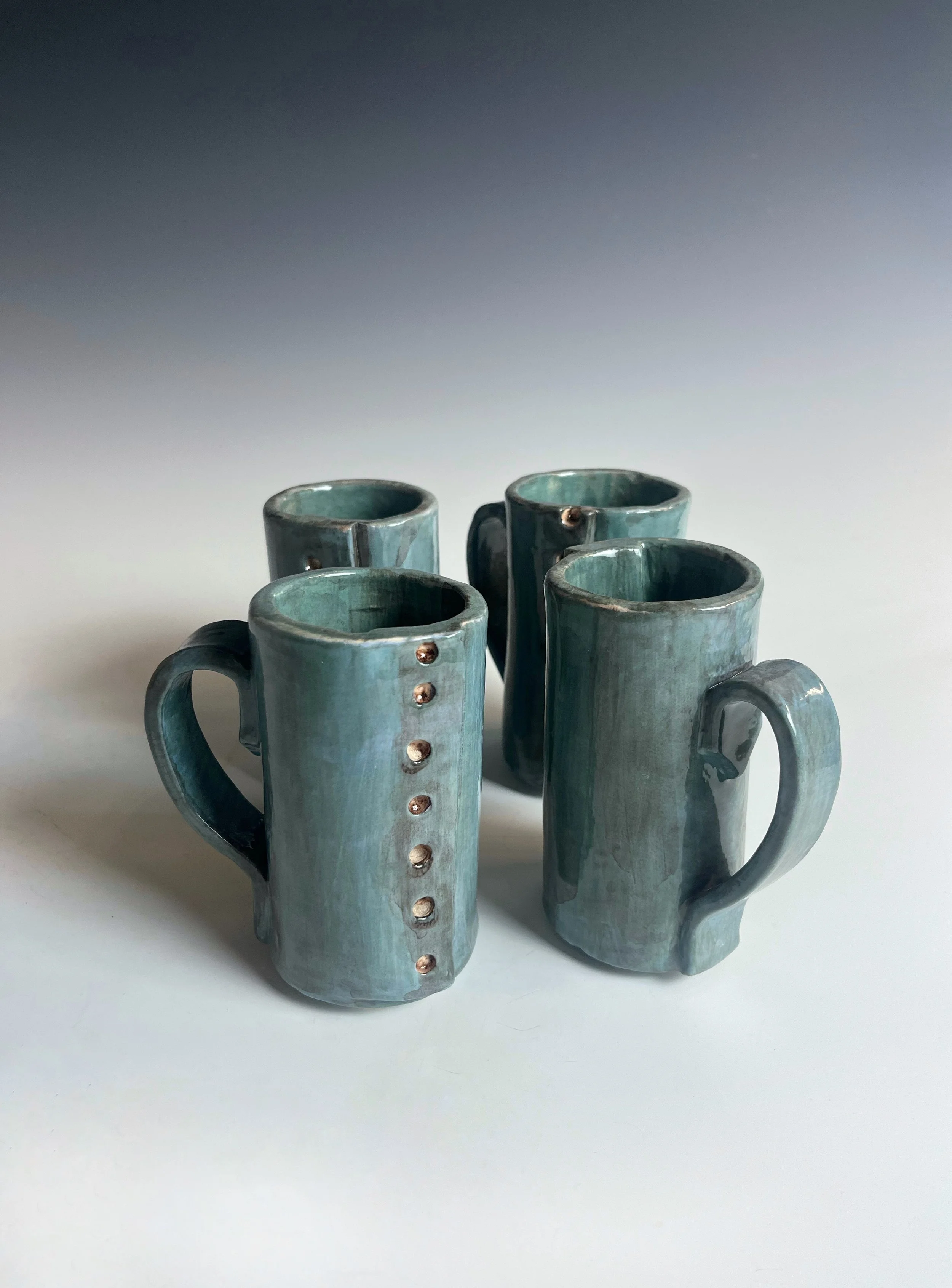 "Denim Mugs", Ceramic, 2" x 4"