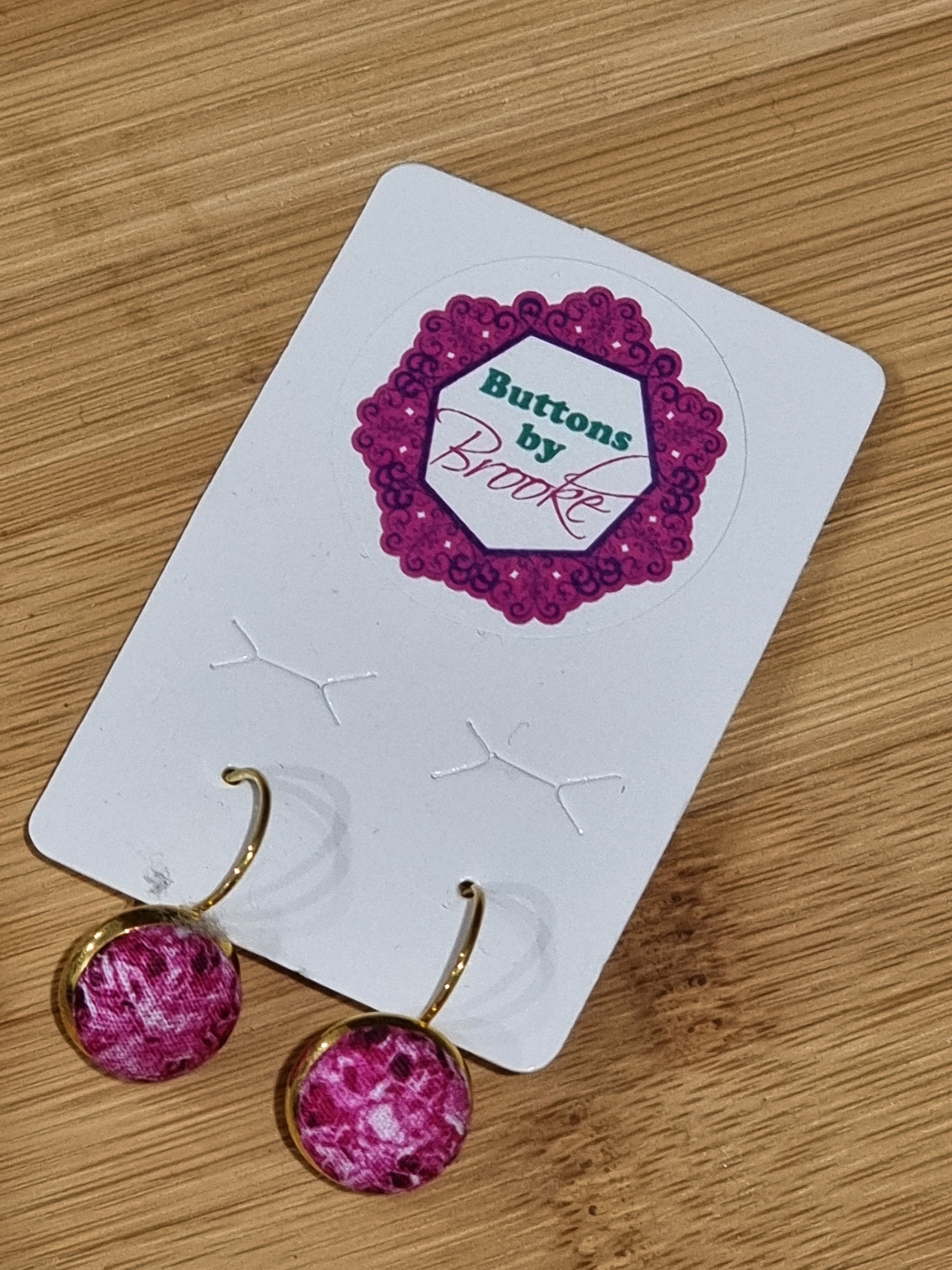 Handmade Fabric Button Earrings — Unique Handmade Jewellery Australia