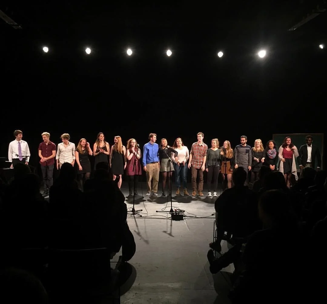 Conor music directing a cabaret event for the Musical Theatre Wing.