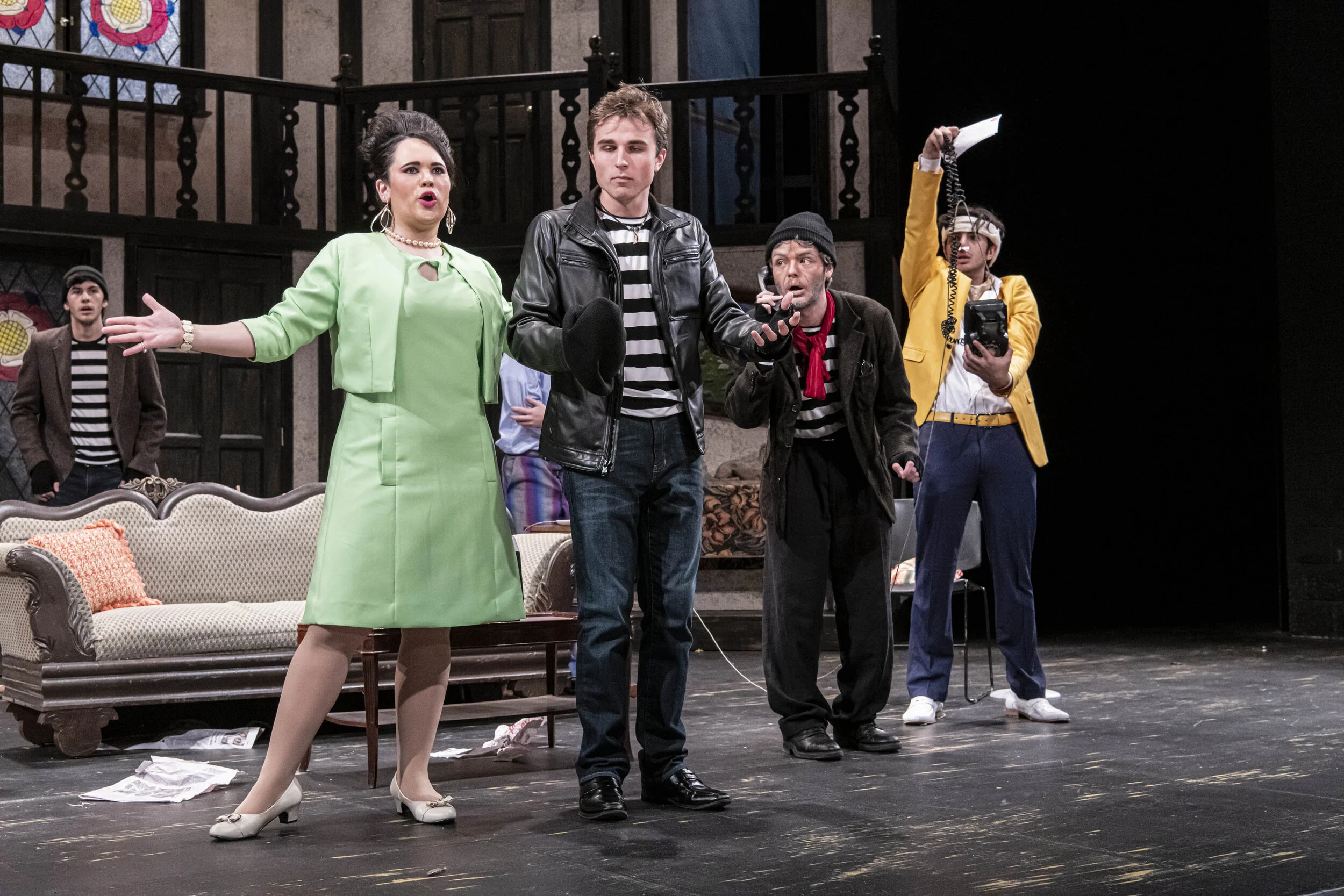 Production shot from Noises Off (2019).