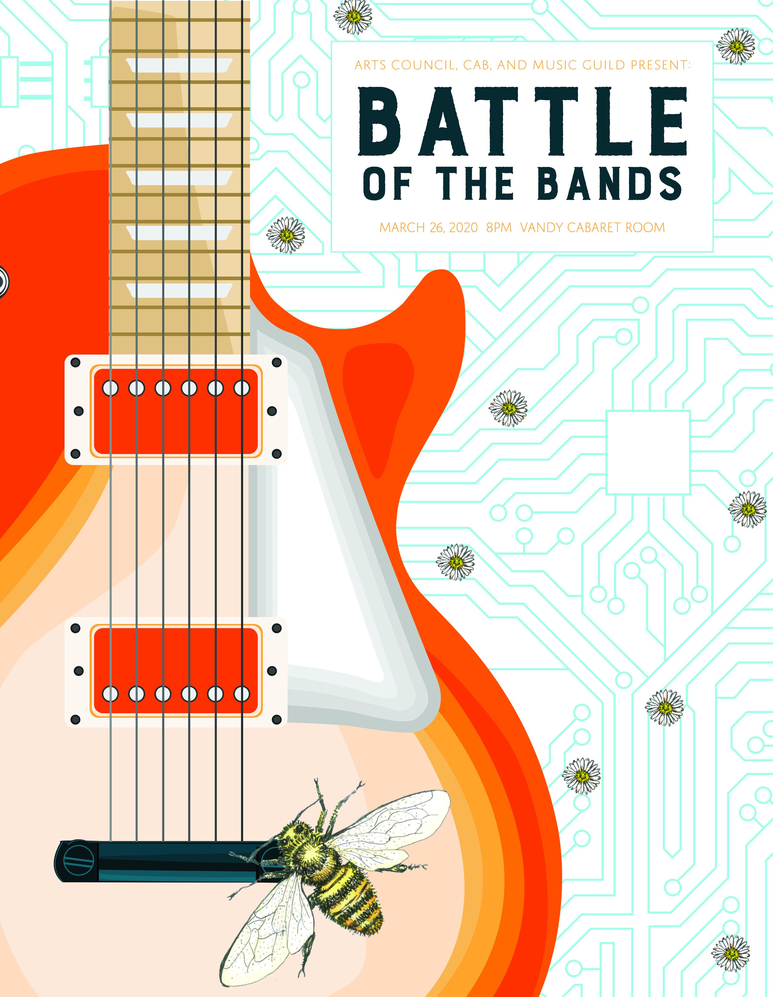  Battle of the Bands 2020 poster designed by Caroline Denning ’22 