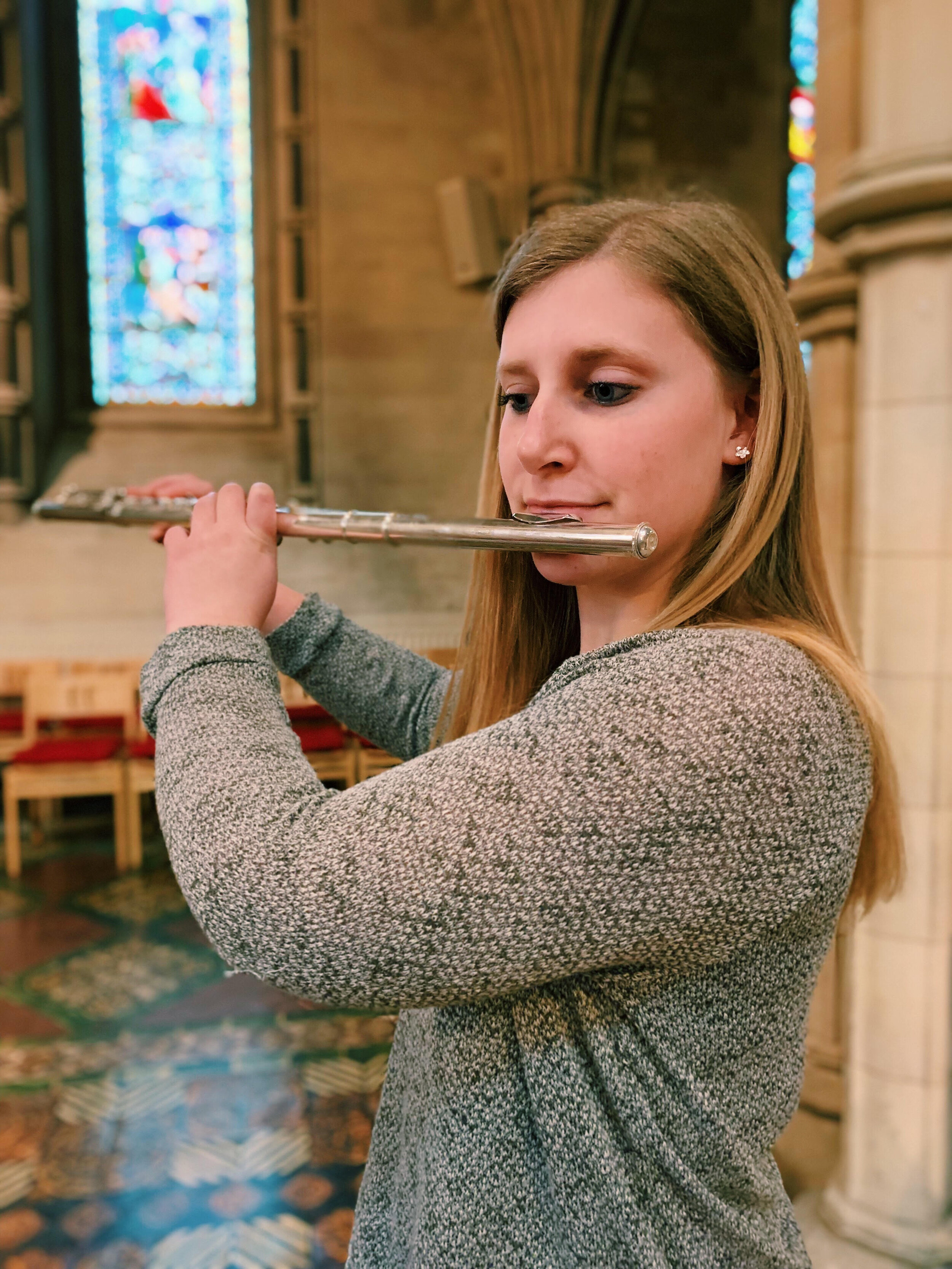 Me playing the flute in Ireland on a Chorale Spring Break Tour.