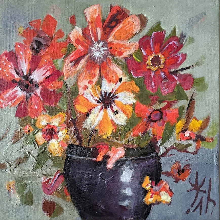 OPEN FOR BUSINESS found a new home and is moving to New Brunswick

These wide open flower heads are eager to please.

#thereseljoseph #artwork #paintings #handmade #artist