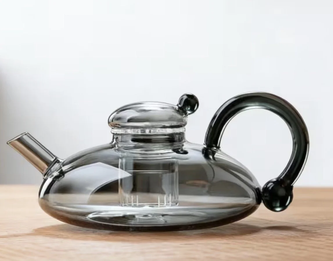 Glass Curved Tail Handle Teapot 500ml