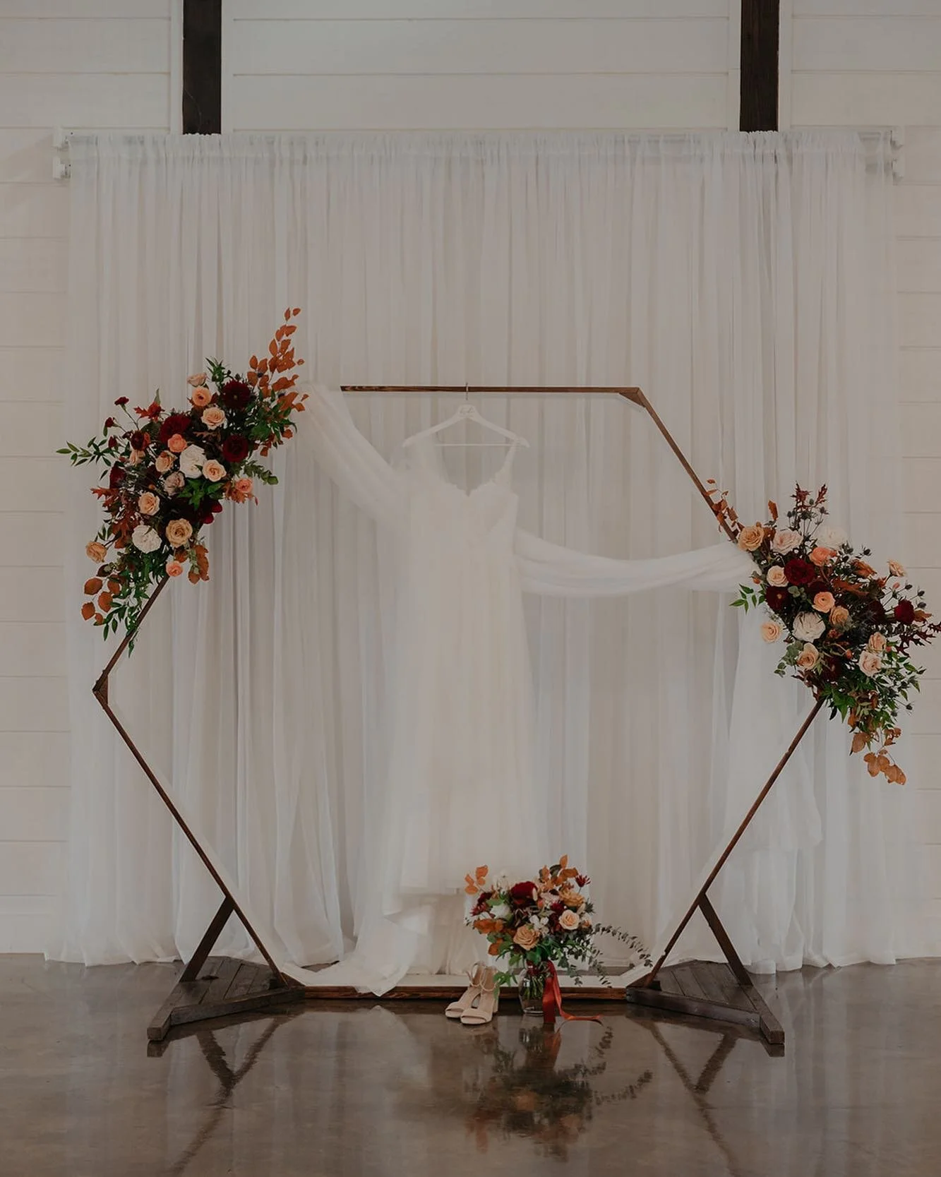 Bespoke hexagon ceremonial arbor for wedding venues.