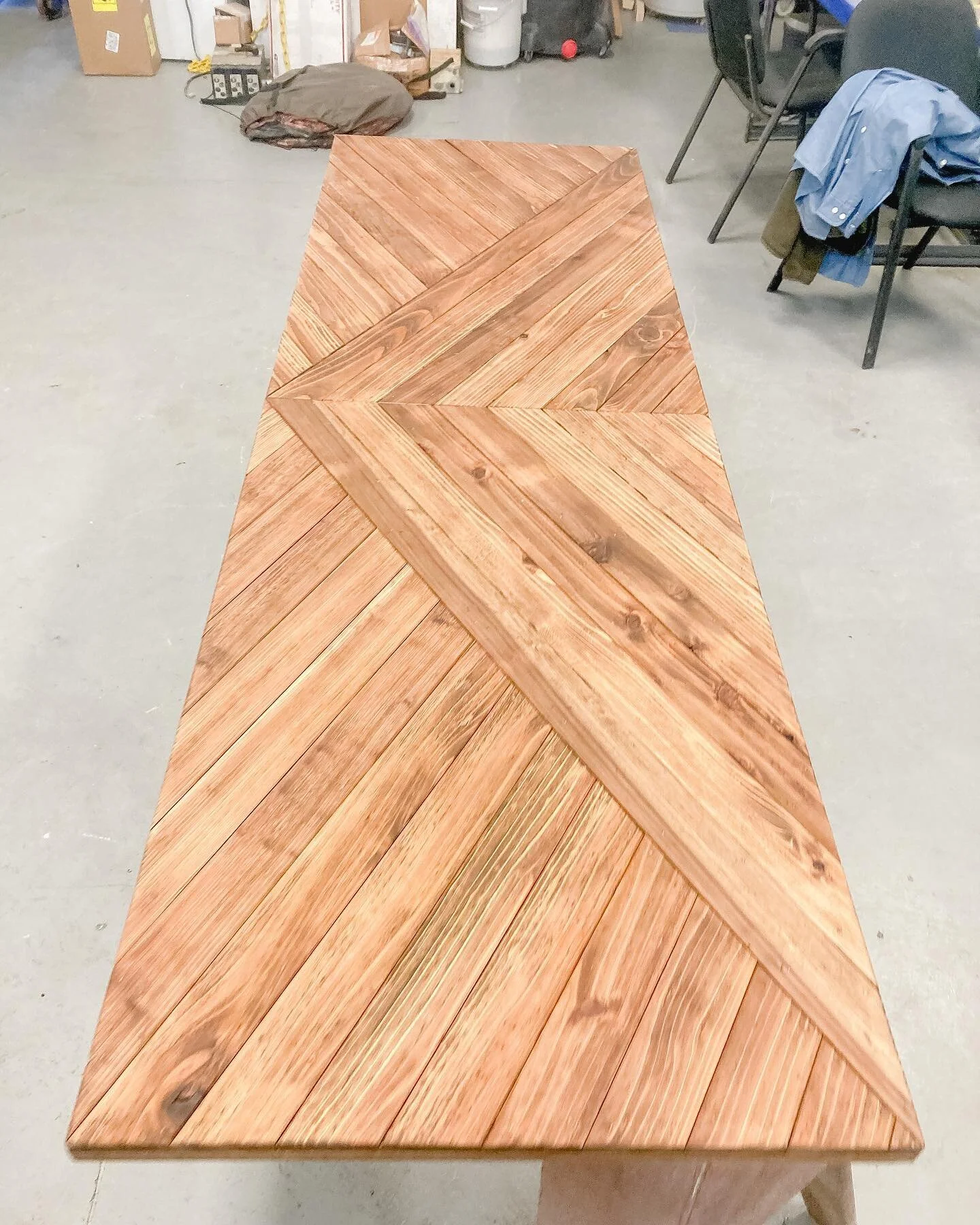 Custom interior barn doors stained and ready for poly and hardware. The cedar wood texture is gorgeous!