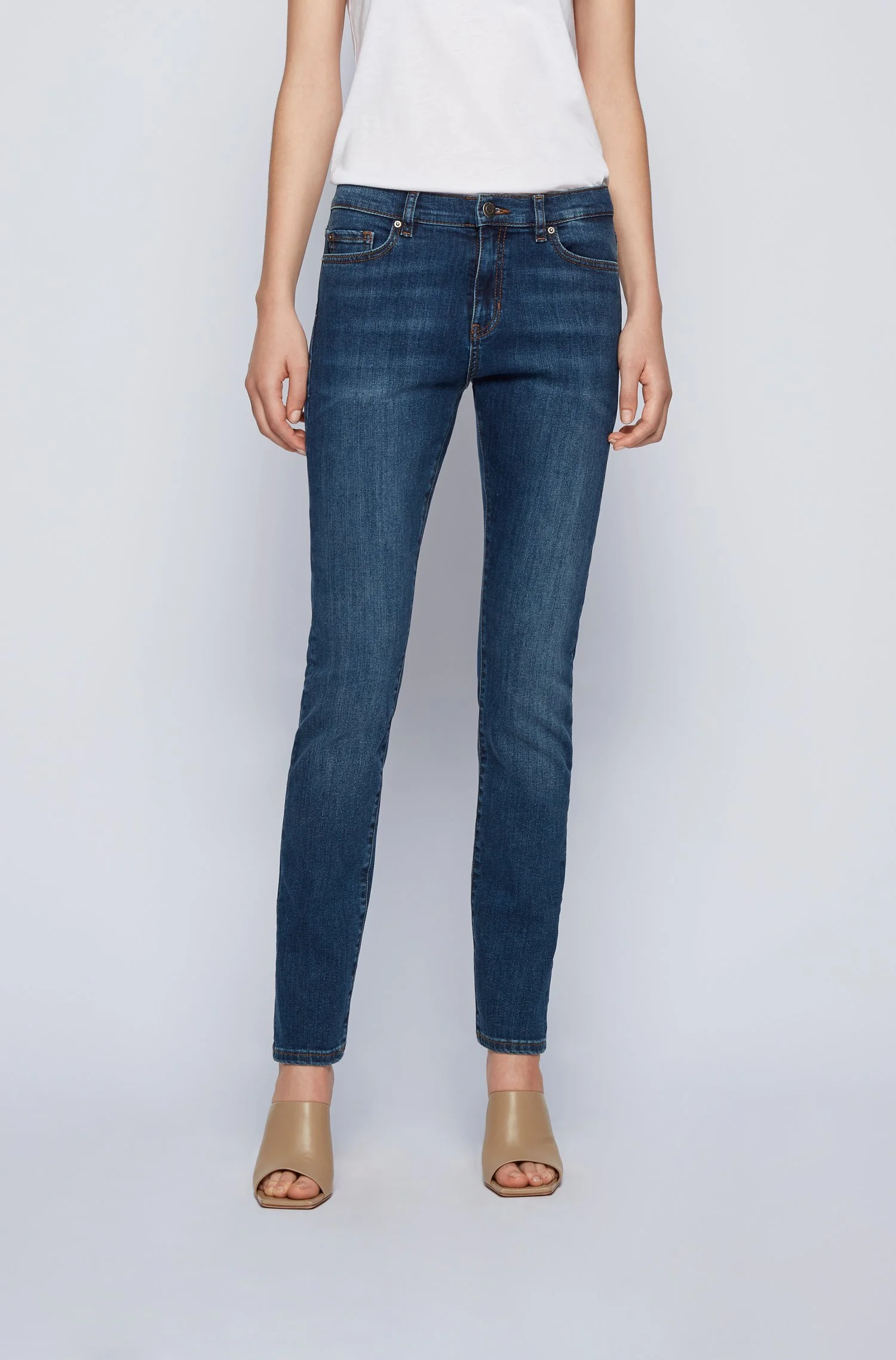 BOSS Slim-fit jeans in mid-blue super 