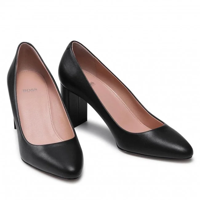 HUGO BOSS Black Leather Iris Pump in 