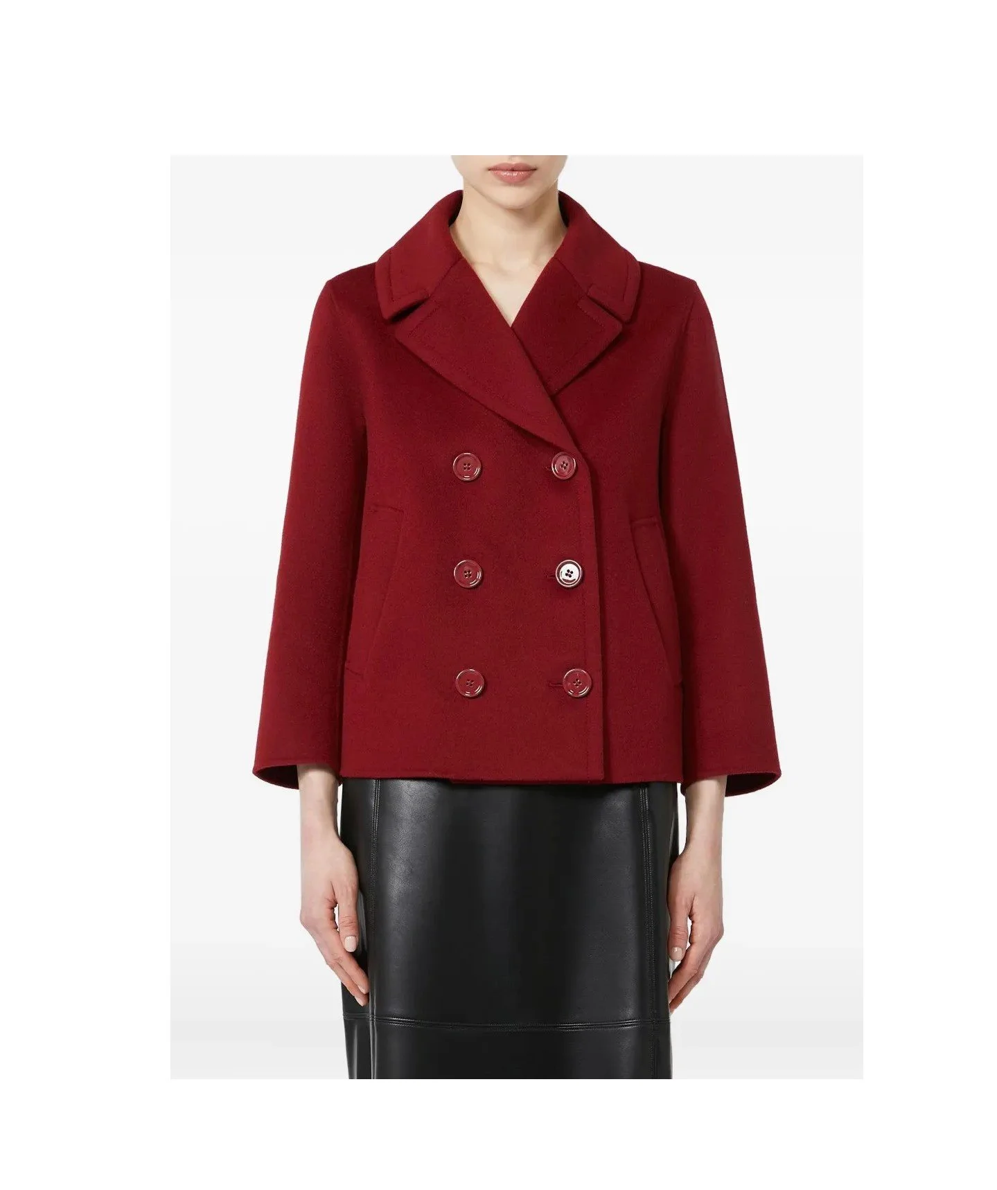 'S Max Mara Elise double-breasted wool jacket                         Burgandy
