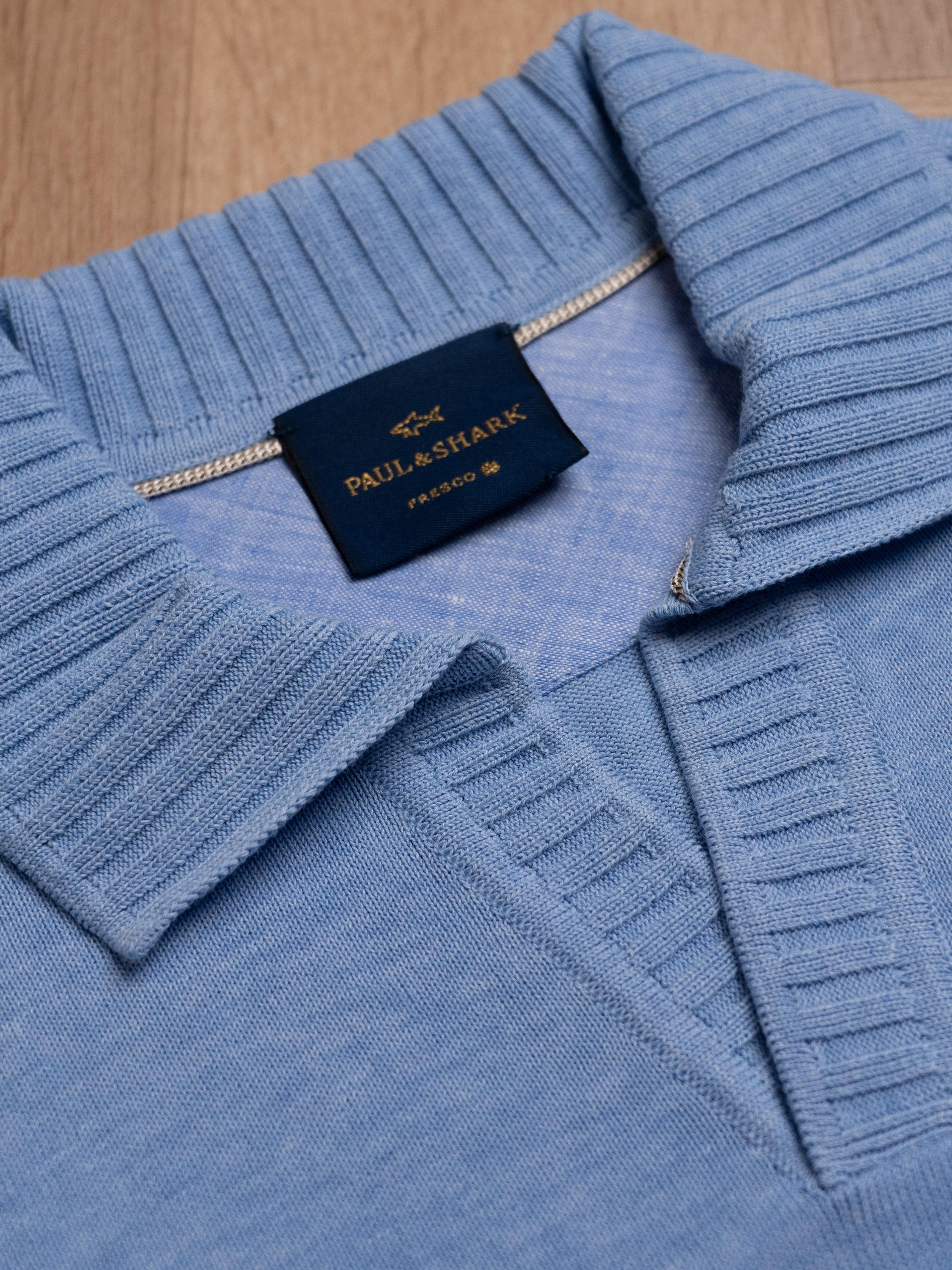 Light Blue Knit Polo Paul and Shark.jpg