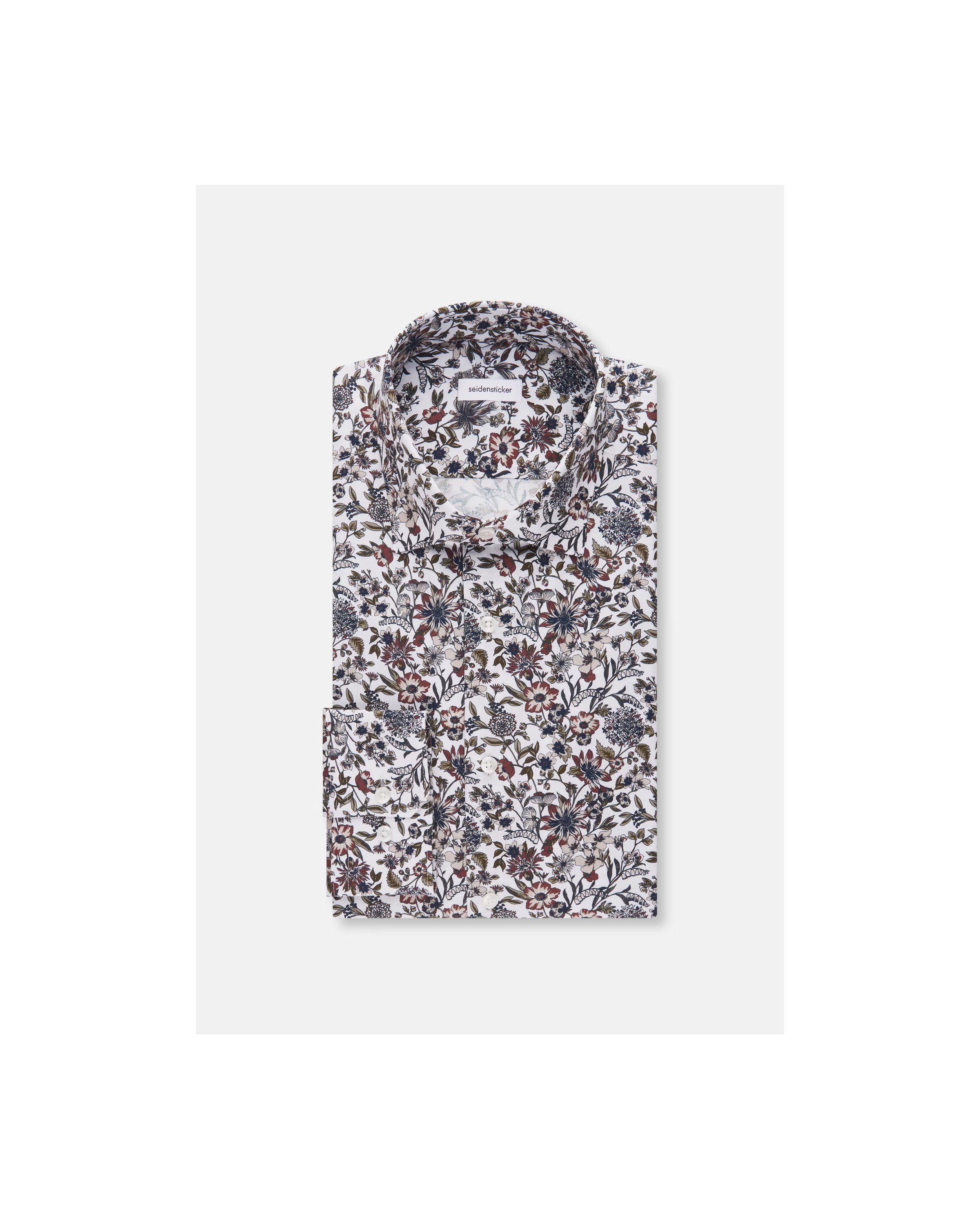 Seidensticker Shaped Fit Shirt.            Floral Natural