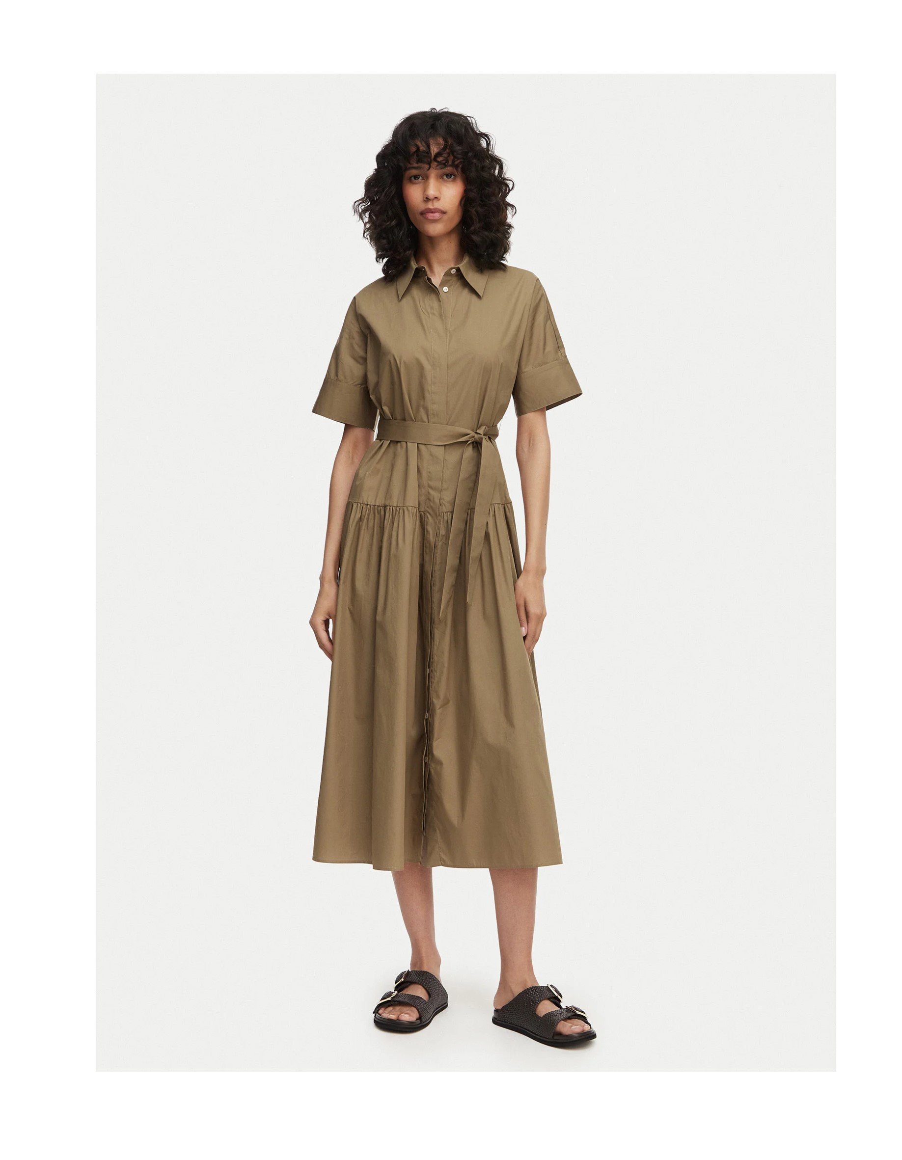 Emme Marella Belted Shrirt Dress                      Natural