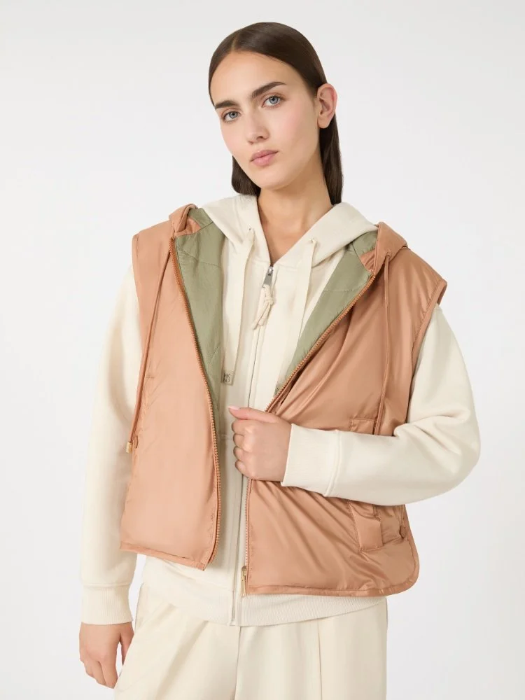 Weekend Max Mara Levante Zip-Up Reversible Waistcoat          Camel/Khaki