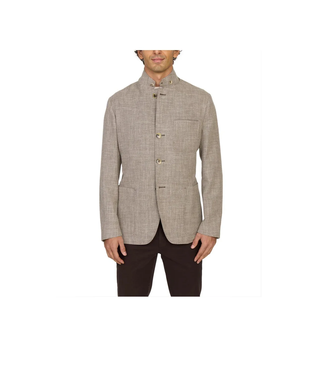 CANALI Basketweave Cotton Jacket                                                     Natural