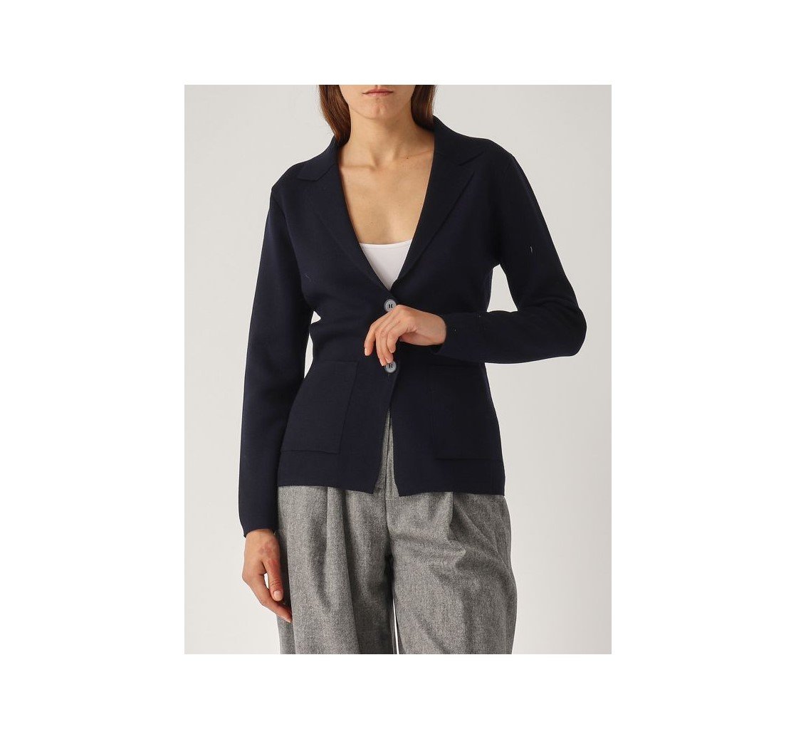Gran Sasso Wool Knit Jacket                                                        Navy