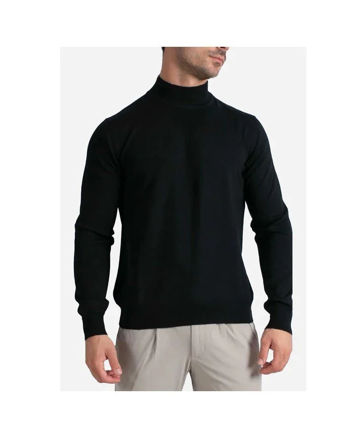 Gran Sasso Classic High Crew Merino Knit                            Black