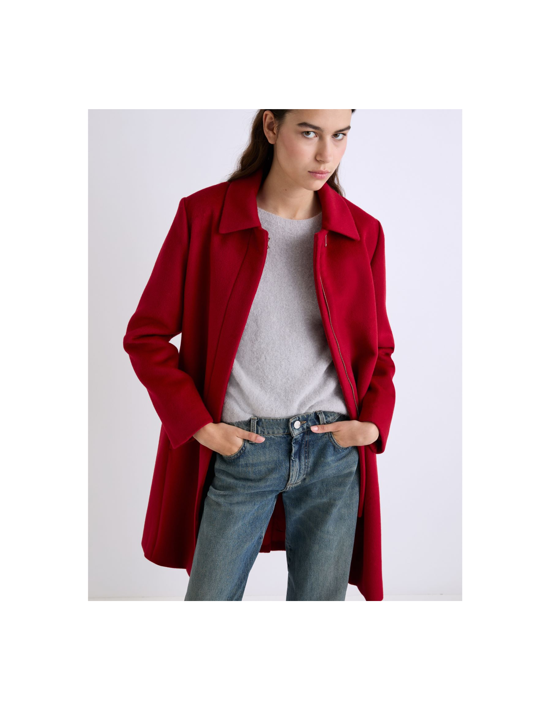 Marella Wool Coat                     Deep Red