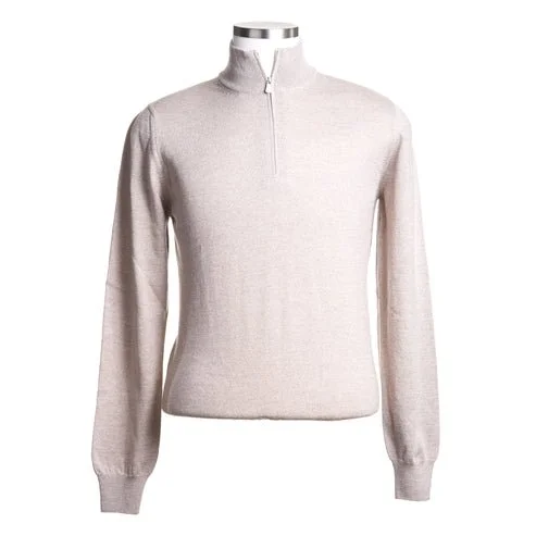 Gran Sasso Extra Fine Merino Wool Quarter-Zip Sweater                                                         Oatmeal