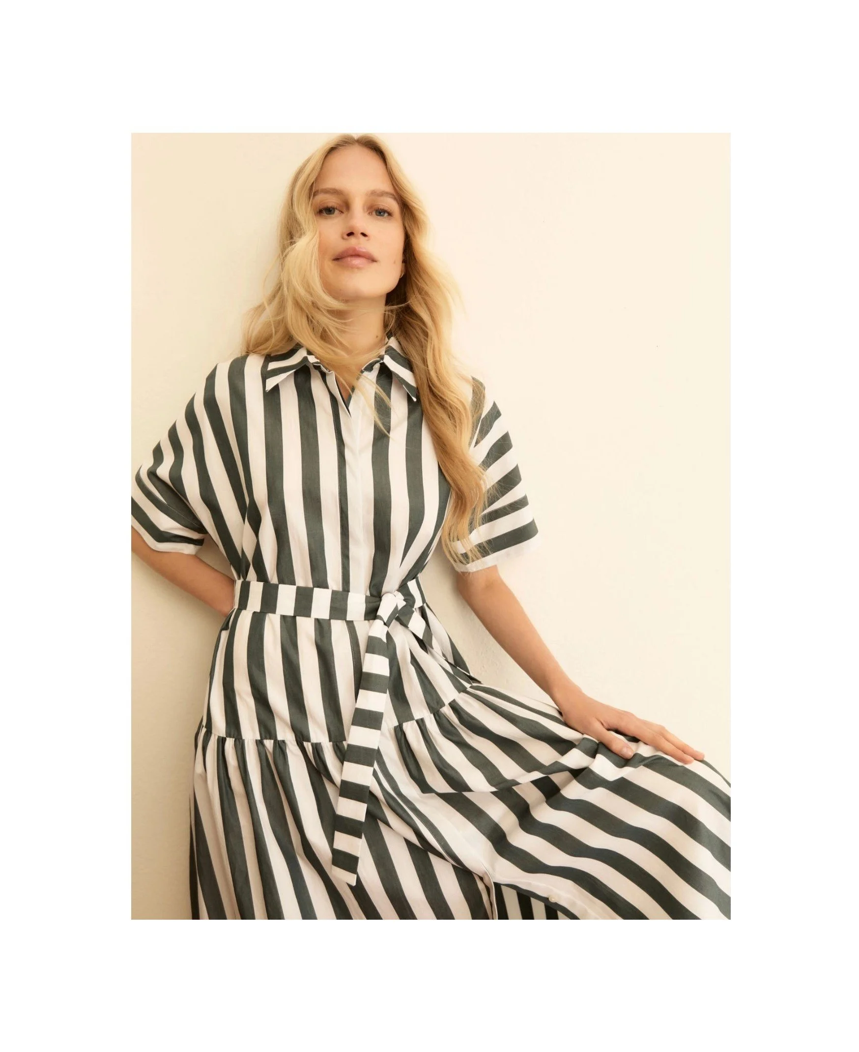 Emme Marella Flounce shirt dress - DARK GREEN