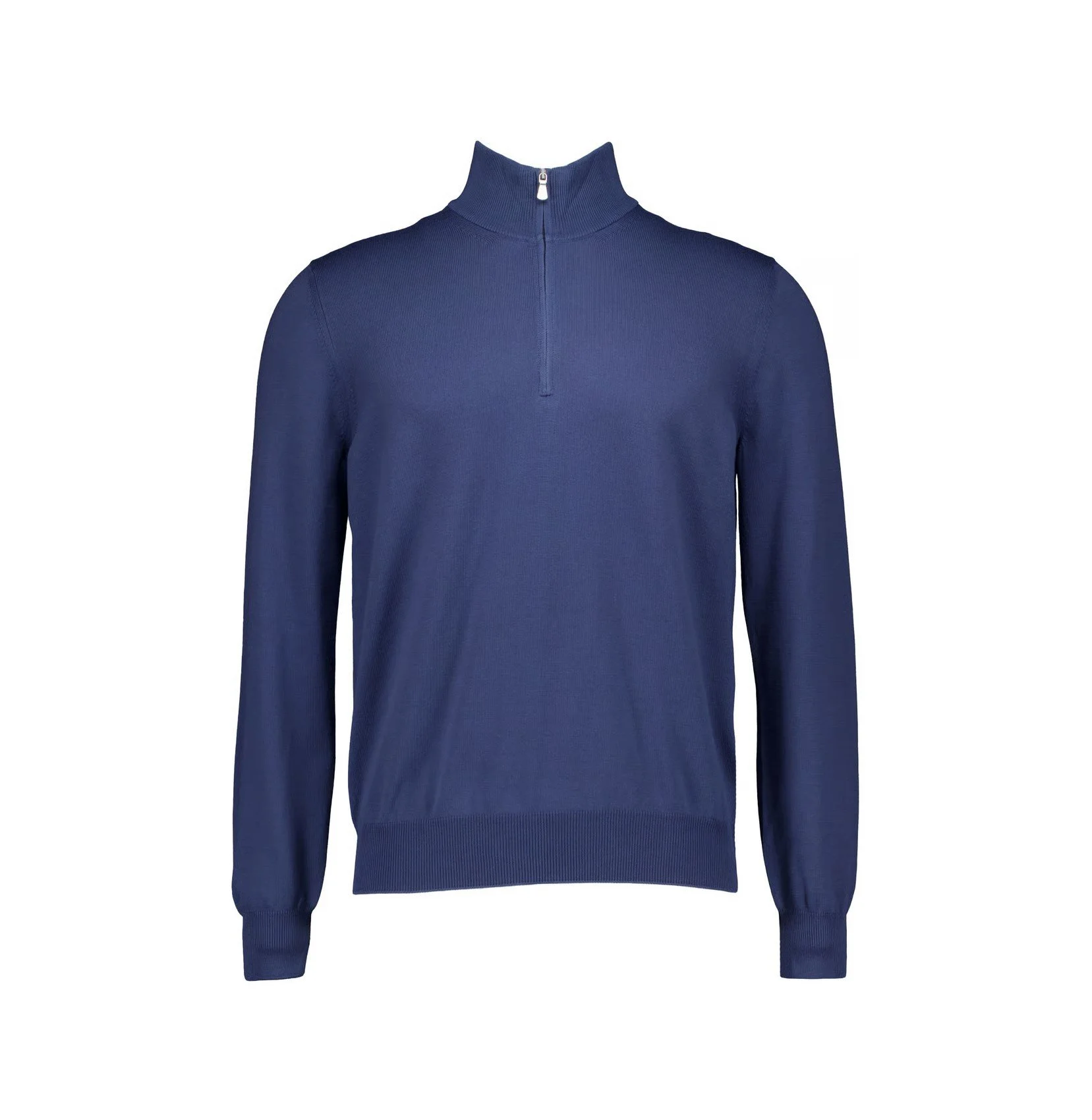 Gran Sasso Egyptian Cotton 1/4 Zip Sweater               Coastal Blue